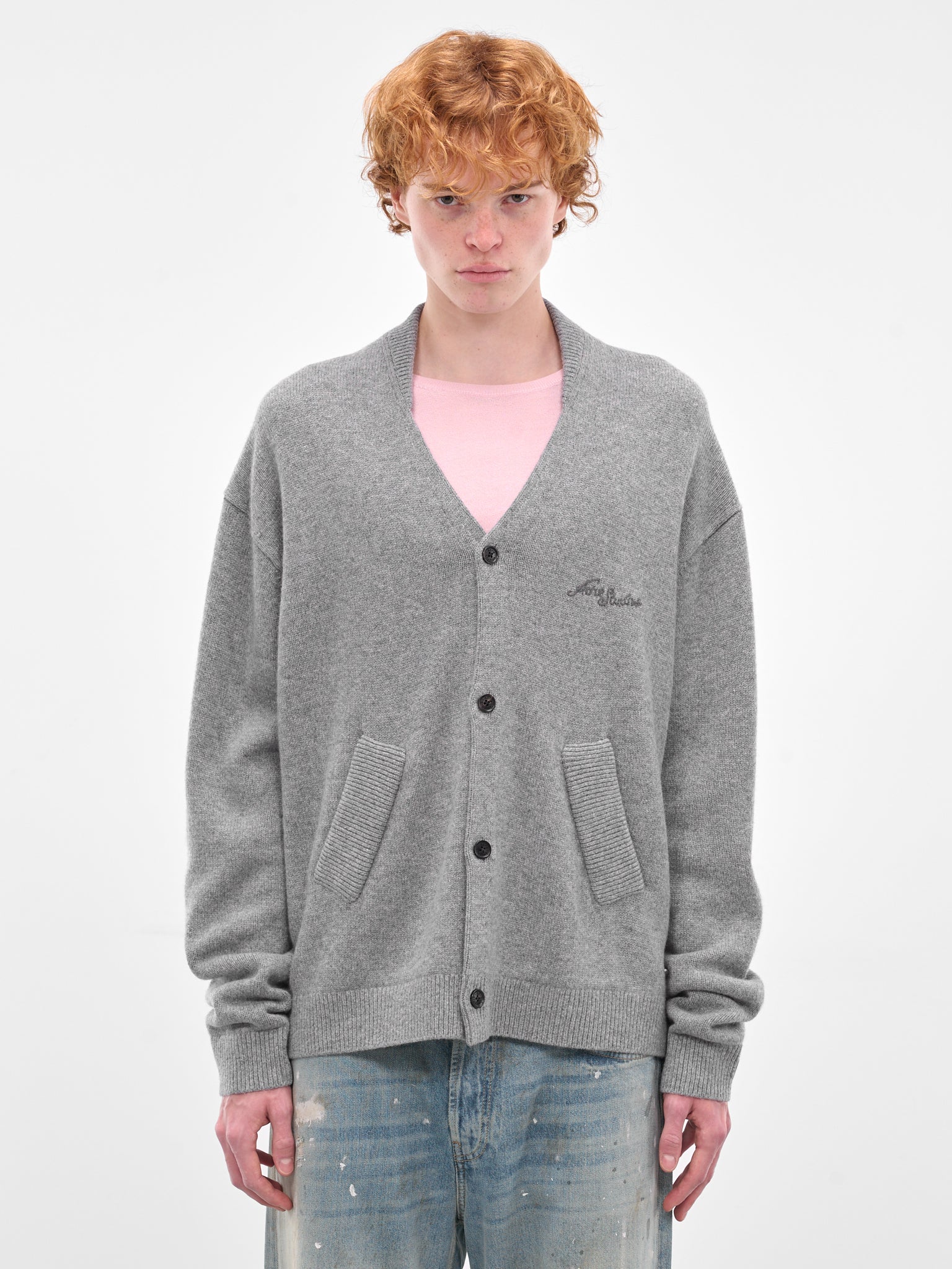 Gray Yak-Wool Knit Cardigan (FN-MN-KNIT000570-DARK-GREY-MEL)