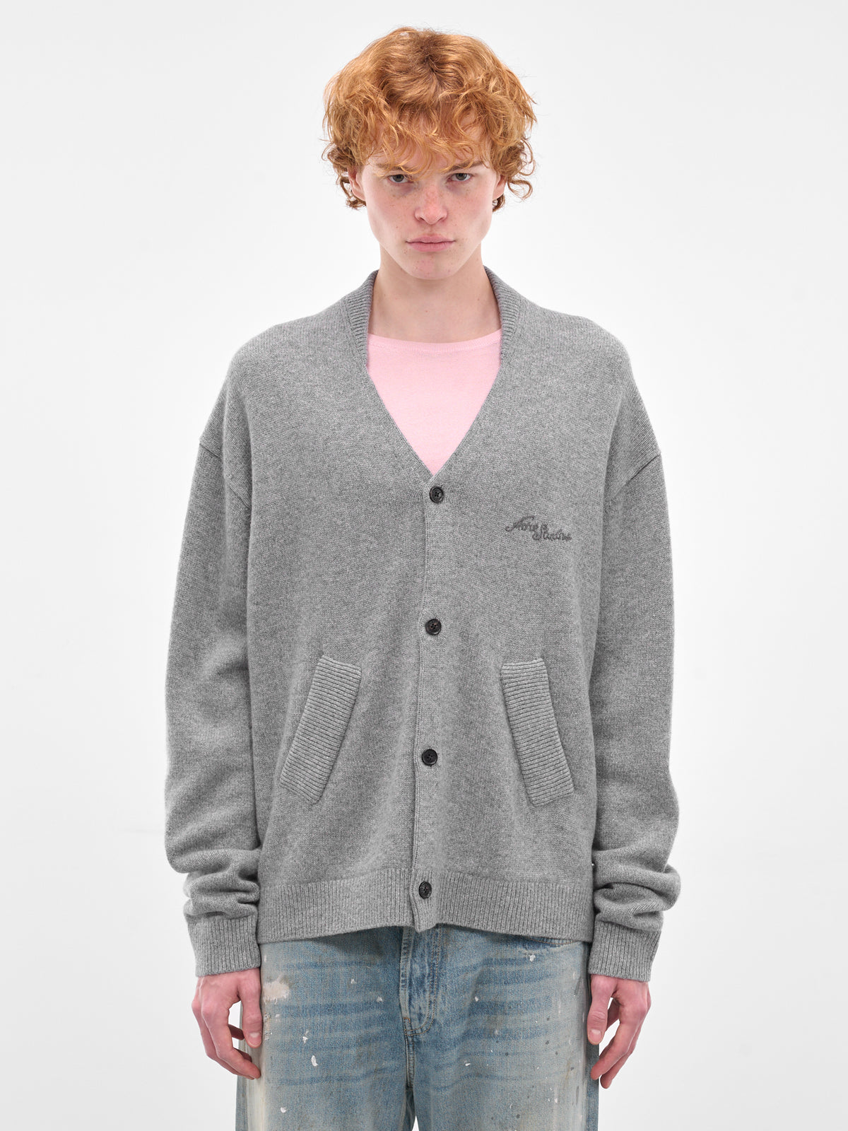 Gray Yak-Wool Knit Cardigan (FN-MN-KNIT000570-DARK-GREY-MEL)