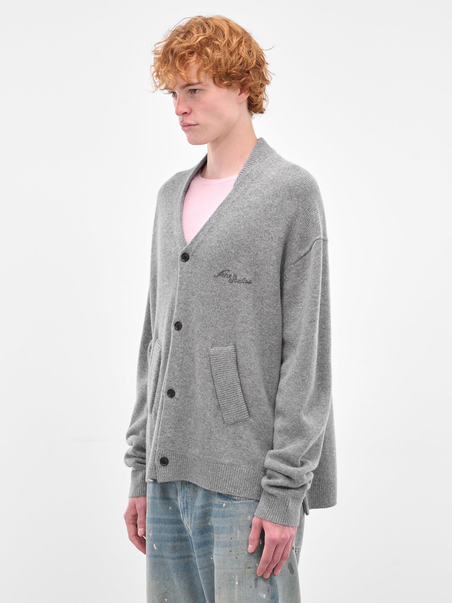 Gray Yak-Wool Knit Cardigan (FN-MN-KNIT000570-DARK-GREY-MEL)
