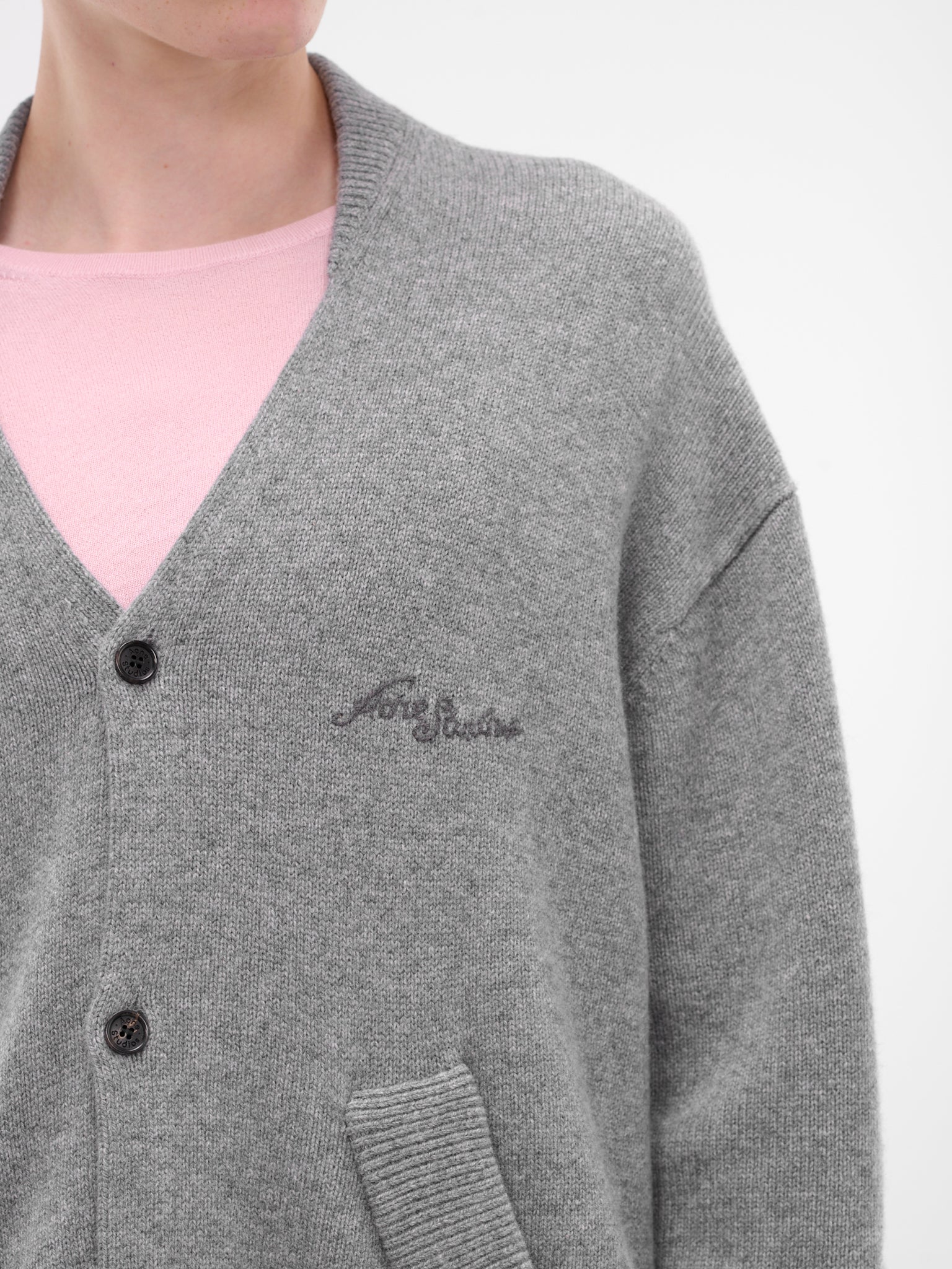 Gray Yak-Wool Knit Cardigan (FN-MN-KNIT000570-DARK-GREY-MEL)