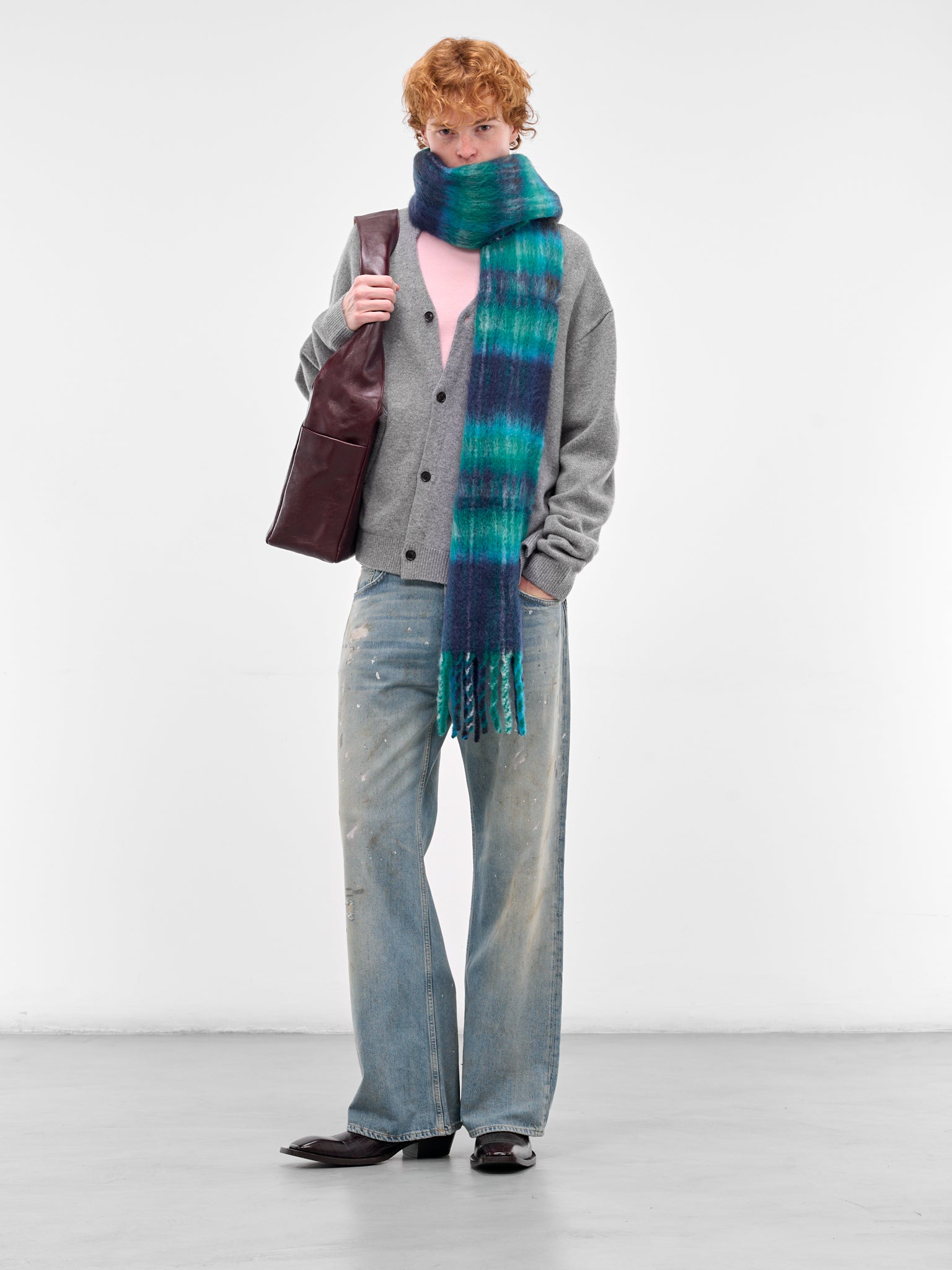 Gray Yak-Wool Knit Cardigan (FN-MN-KNIT000570-DARK-GREY-MEL)