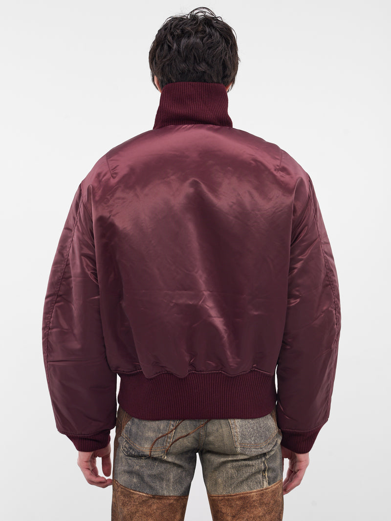 Burgundy Technical Nylon Bomber Jacket (FN-MN-OUTW001185-BURGUNDY)
