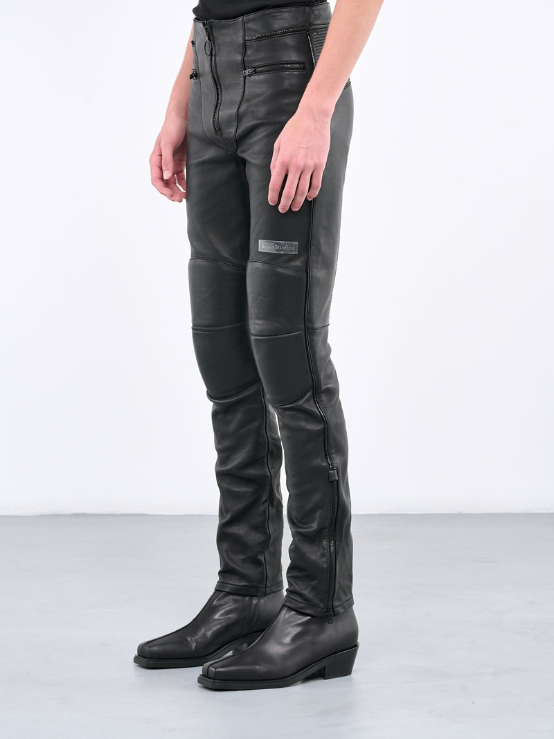 Mugler H&M Leather Biker Pants (Mens) Black - SS23 Men's - US