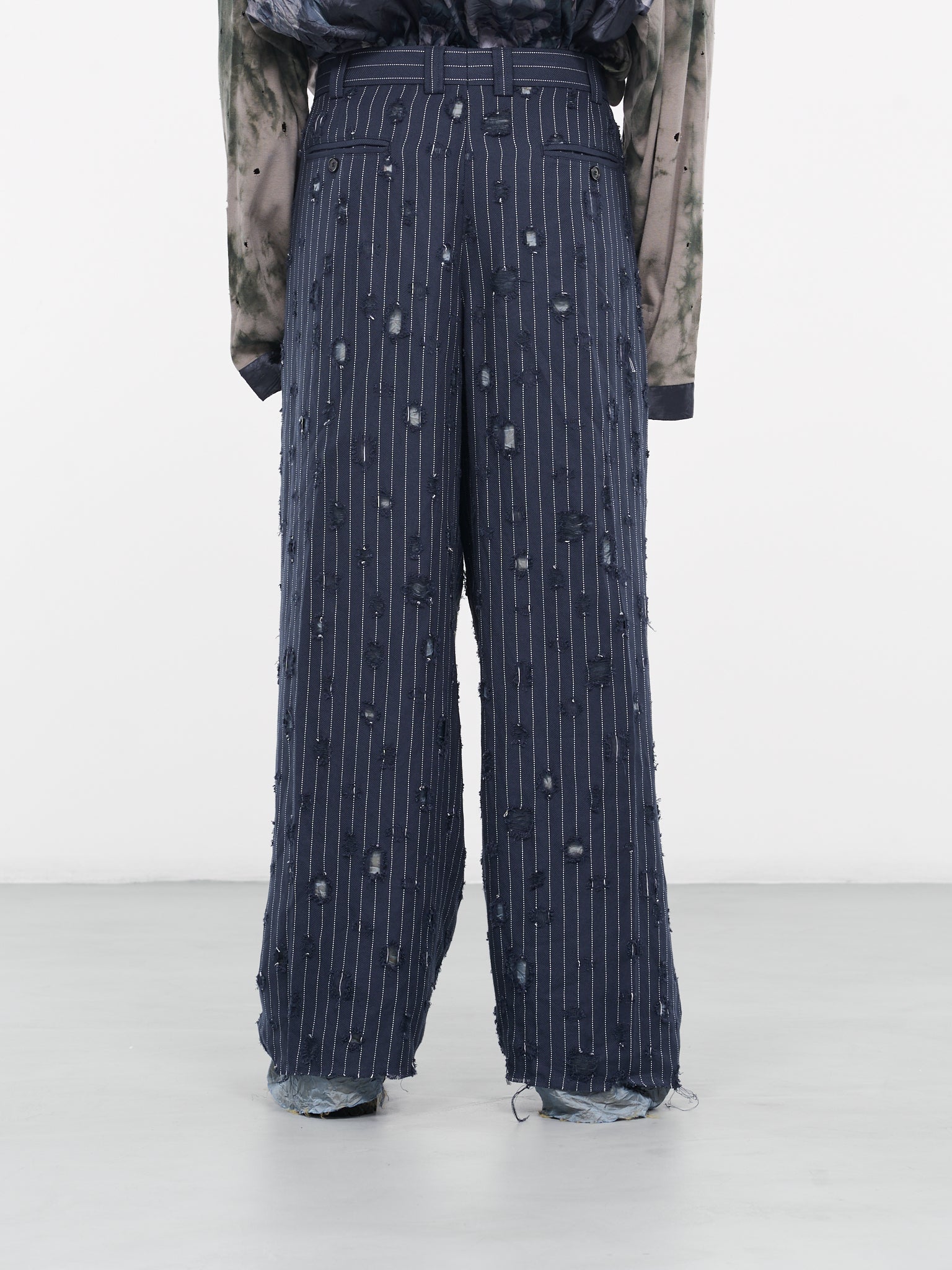 Distressed Tailored Trousers (FN-MN-TROU000896-NAVY)