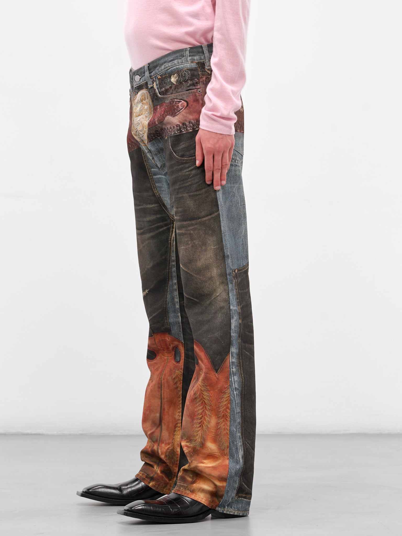 Trompe L'oeil 2010 Straight Jeans (FN-MN-TROU001127-BLUE-BLACK)