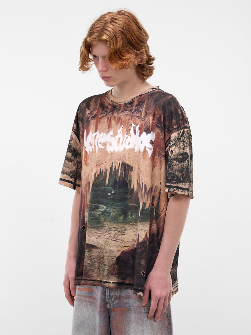 Black Bleached Metal Logo Tee (FN-MN-TSHI000699-BLACK-RUST-BR)