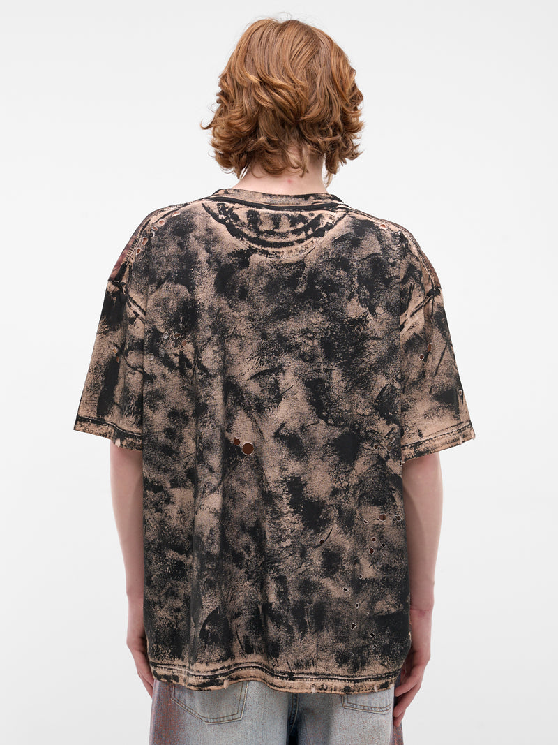 Black Bleached Metal Logo Tee (FN-MN-TSHI000699-BLACK-RUST-BR)