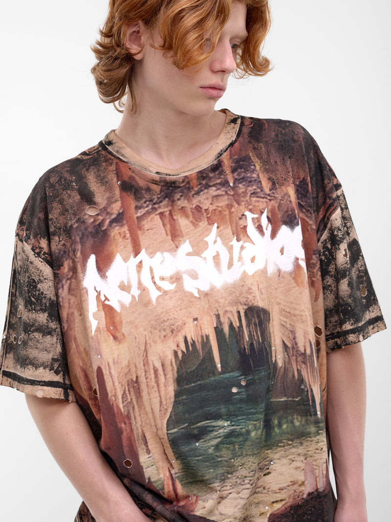 Black Bleached Metal Logo Tee (FN-MN-TSHI000699-BLACK-RUST-BR)