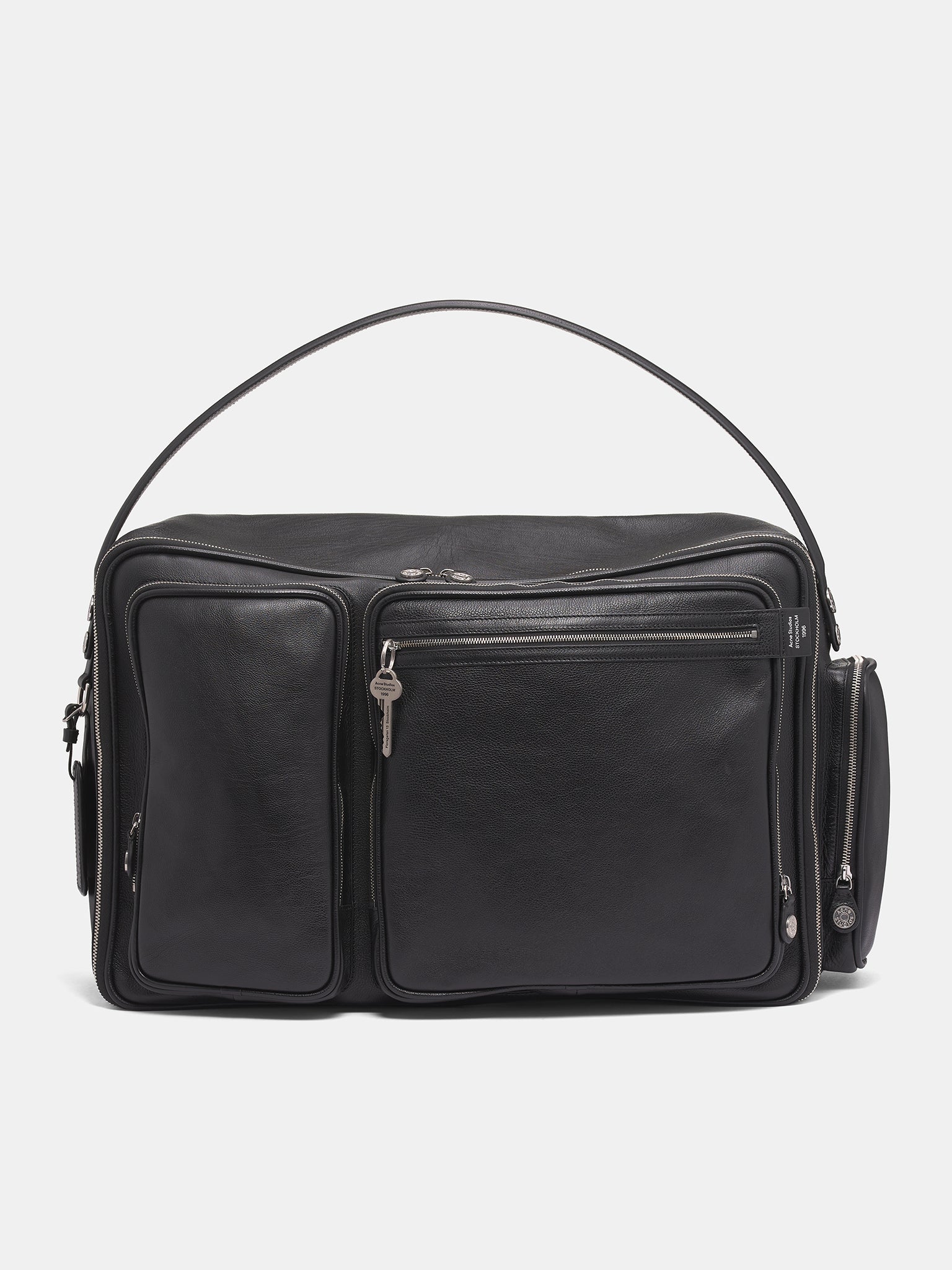 Black Leather Camero Hotel Bag (FN-UX-BAGS000202-BLACK)