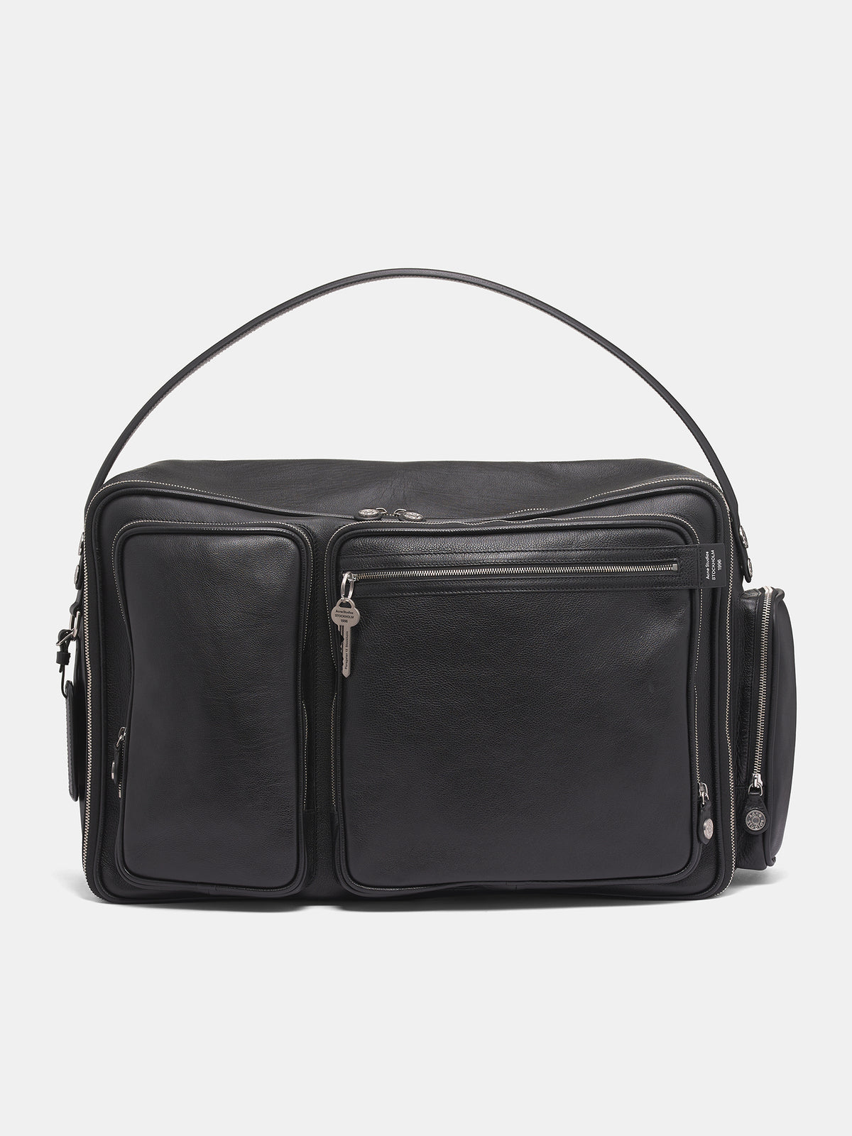 Black Leather Camero Hotel Bag (FN-UX-BAGS000202-BLACK)