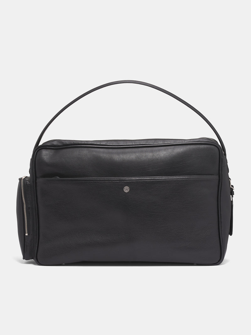 Black Leather Camero Hotel Bag (FN-UX-BAGS000202-BLACK)