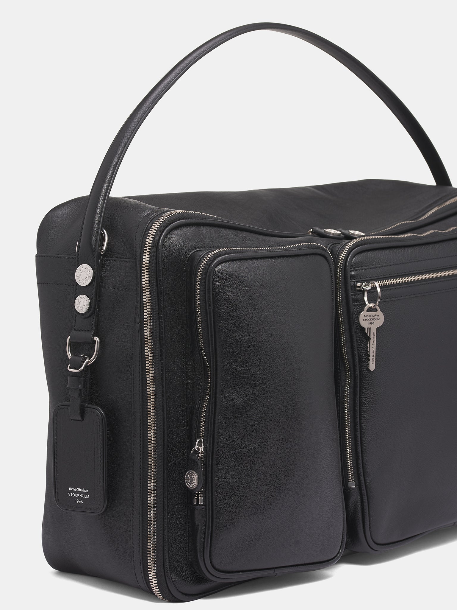 Black Leather Camero Hotel Bag (FN-UX-BAGS000202-BLACK)