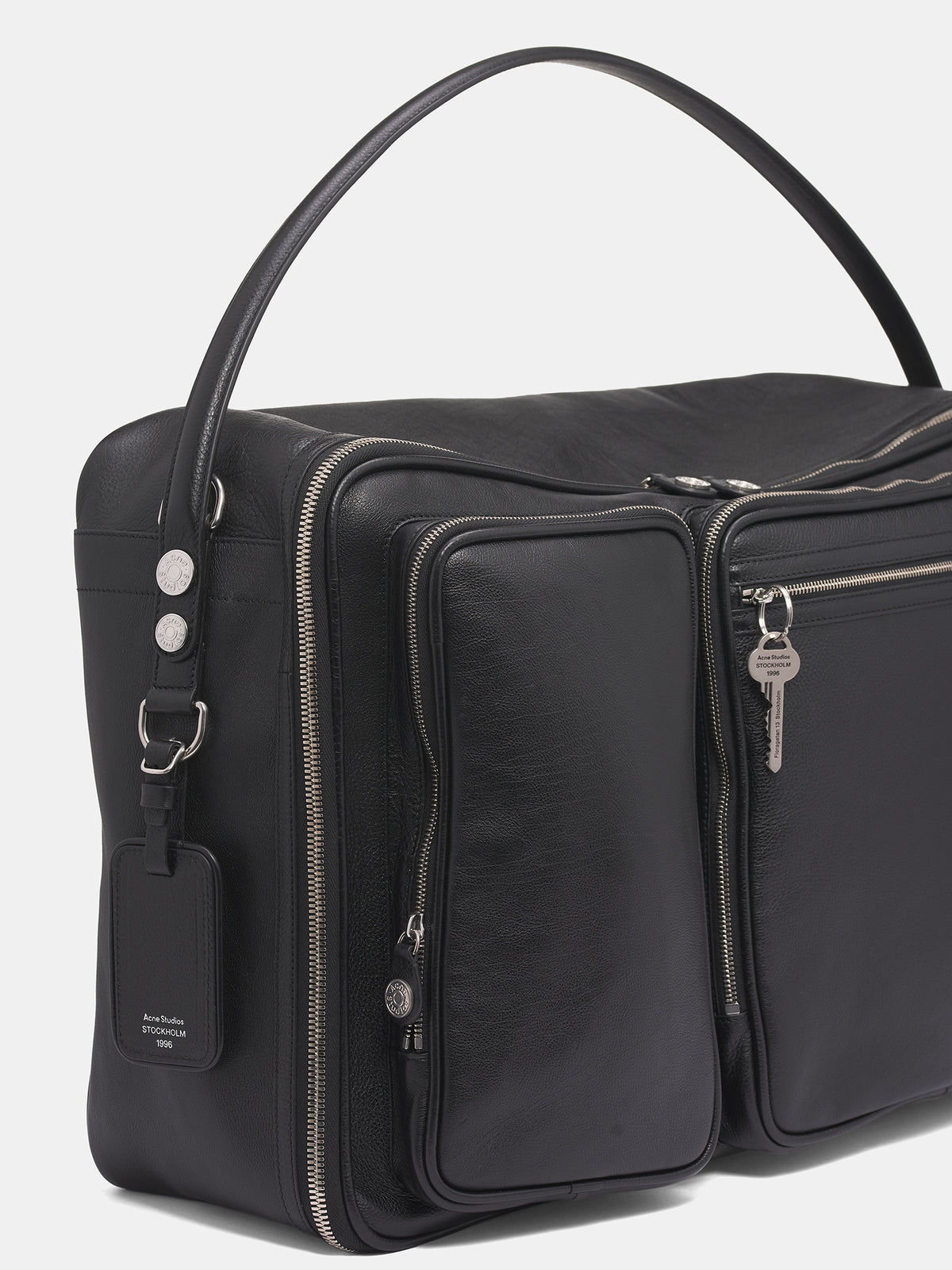 Black Leather Camero Hotel Bag (FN-UX-BAGS000202-BLACK)