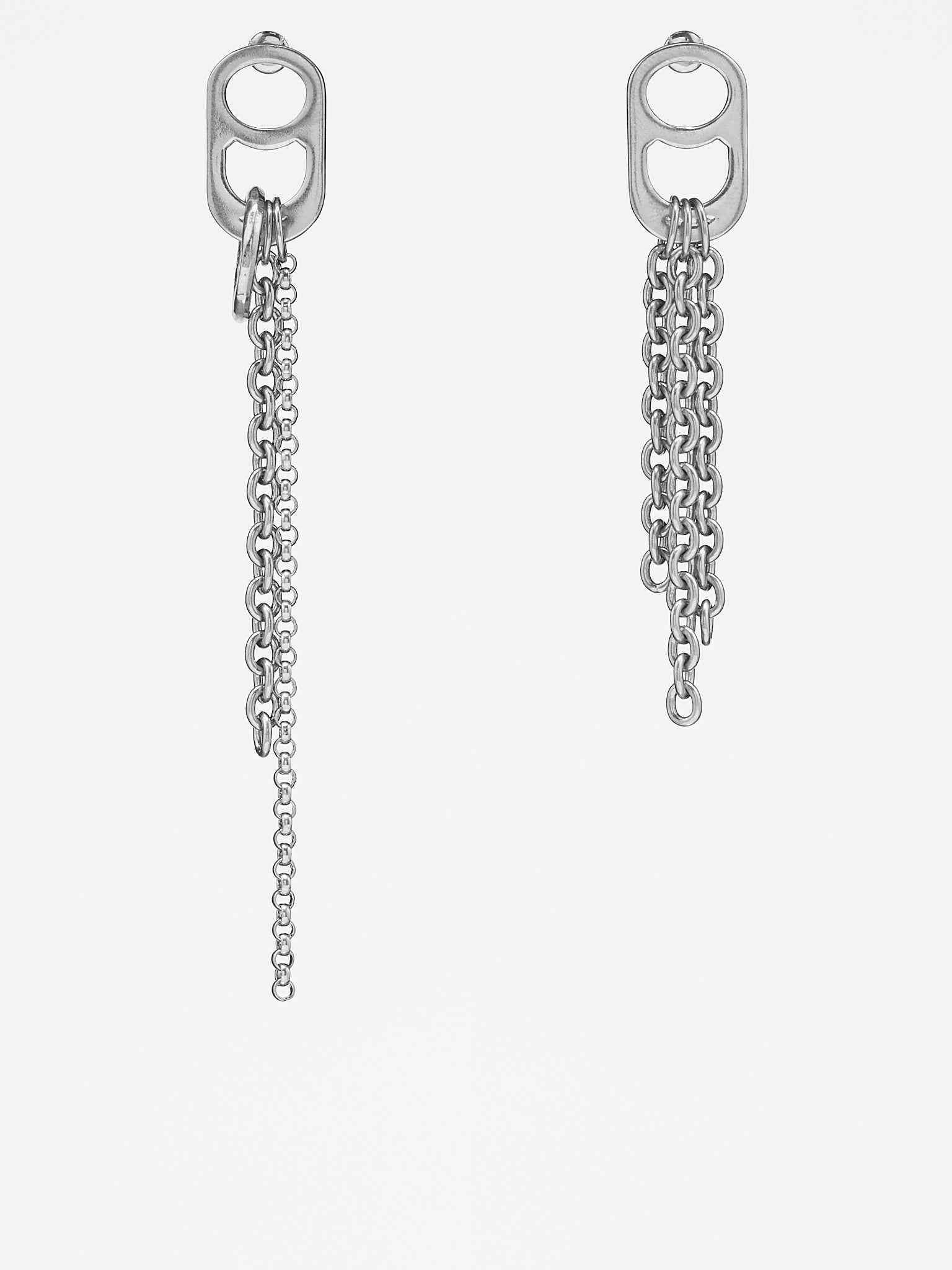 Pull Tab Chain Earrings (FN-UX-JEWE000452-ANTIQUE-SILVE)