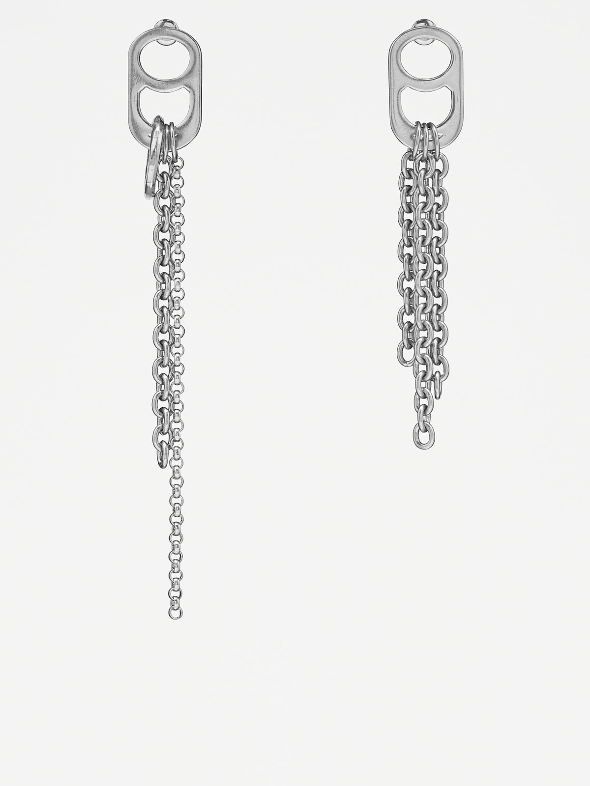 Pull Tab Chain Earrings (FN-UX-JEWE000452-ANTIQUE-SILVE)