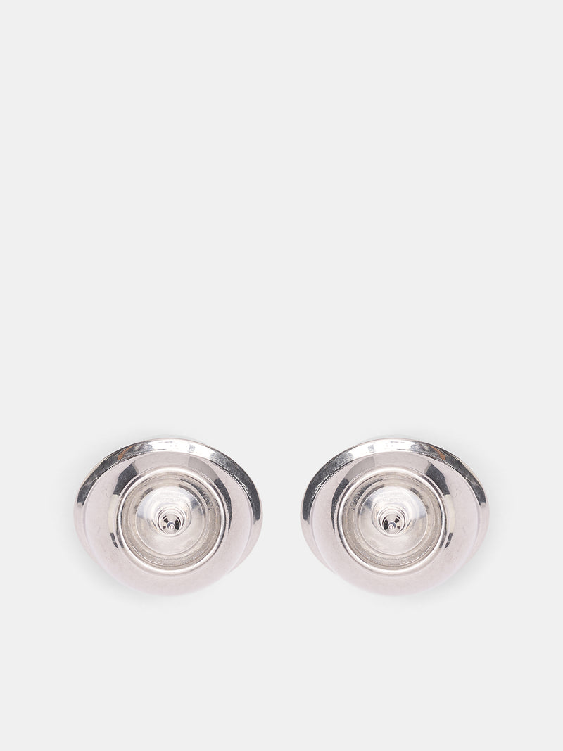 Silver Bell-Sahped Metal Earrings (FN-UX-JEWE000556-MATT-SILVER)