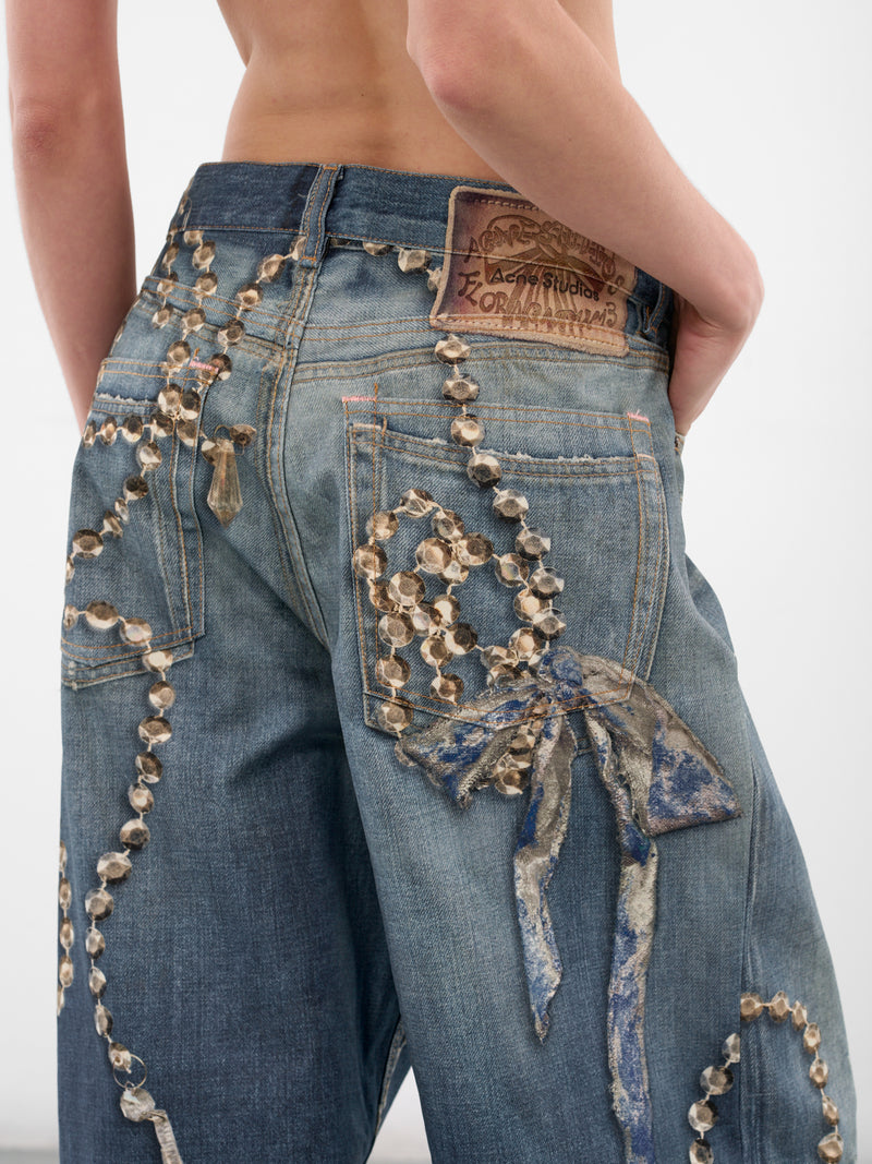 1981 Trompe L'oeil Denim Jeans (FN-UX-TROU000052-MID-BLUE)