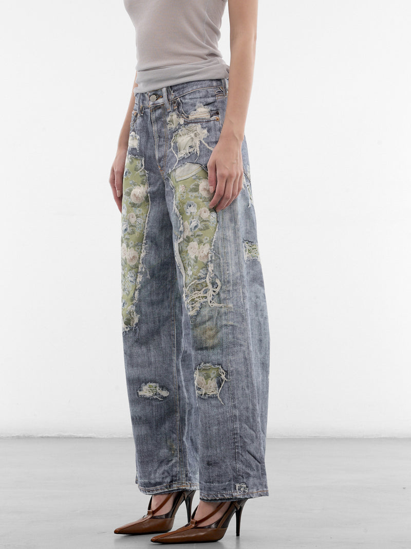 Blue Trompe L'oeil 1981 Jeans (FN-UX-TROU000058-BLUE-GREEN)