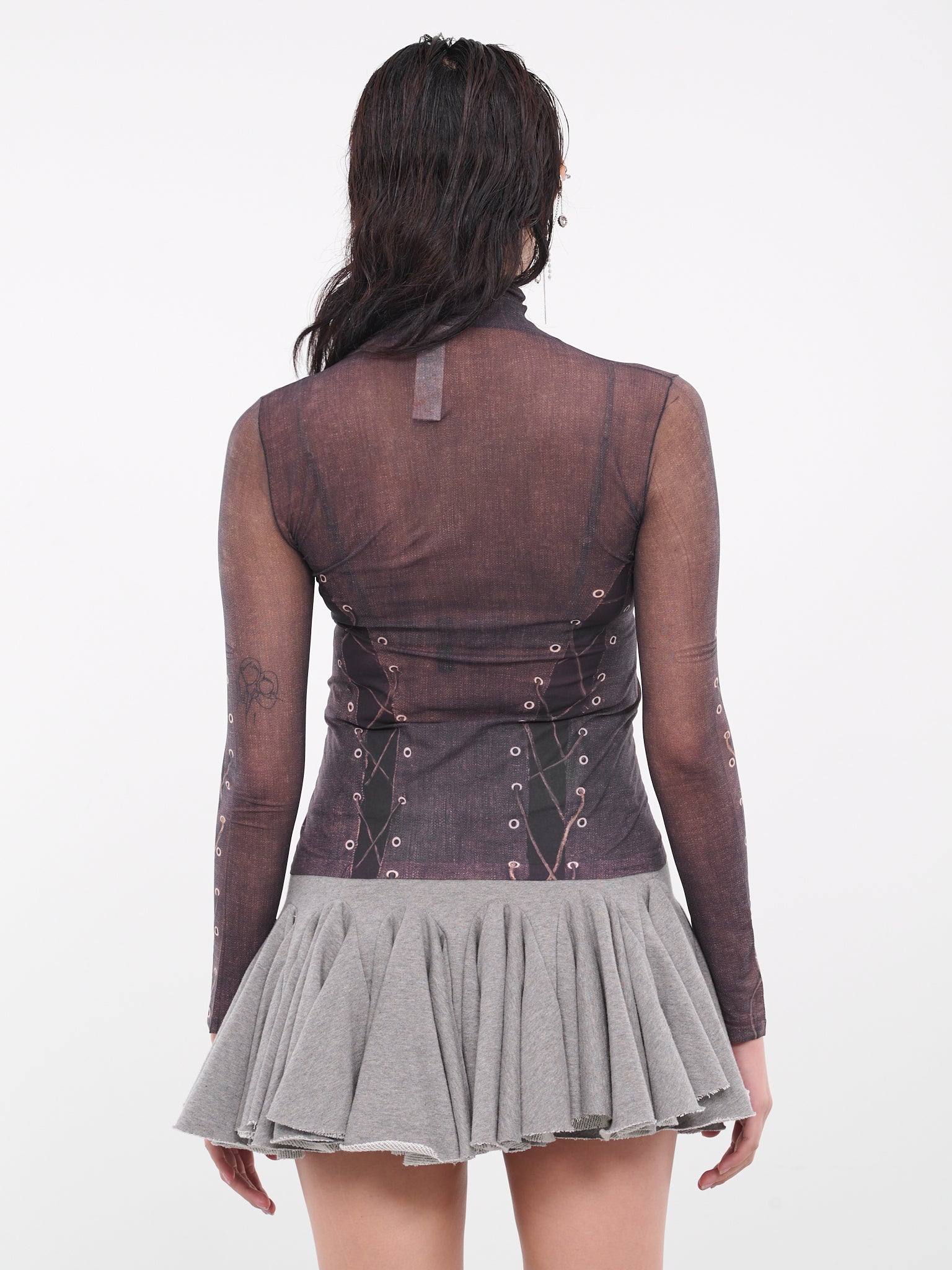 Trompe l'oeil Top (FN-WN-TSHI000595-DARK-BROWN-BE)