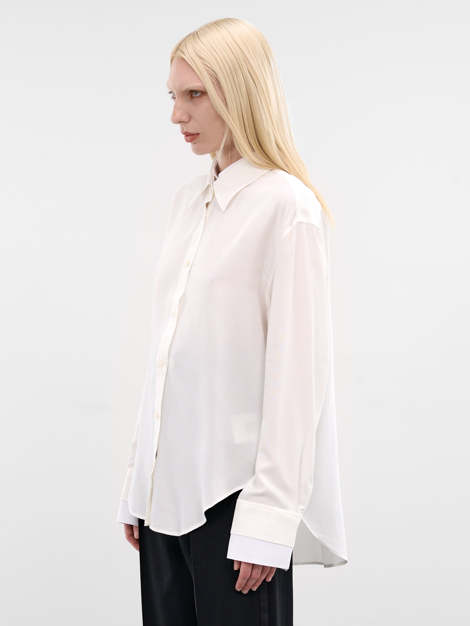 White Layered Button-Up Shirt (FN-WN-BLOU001275-WHITE)