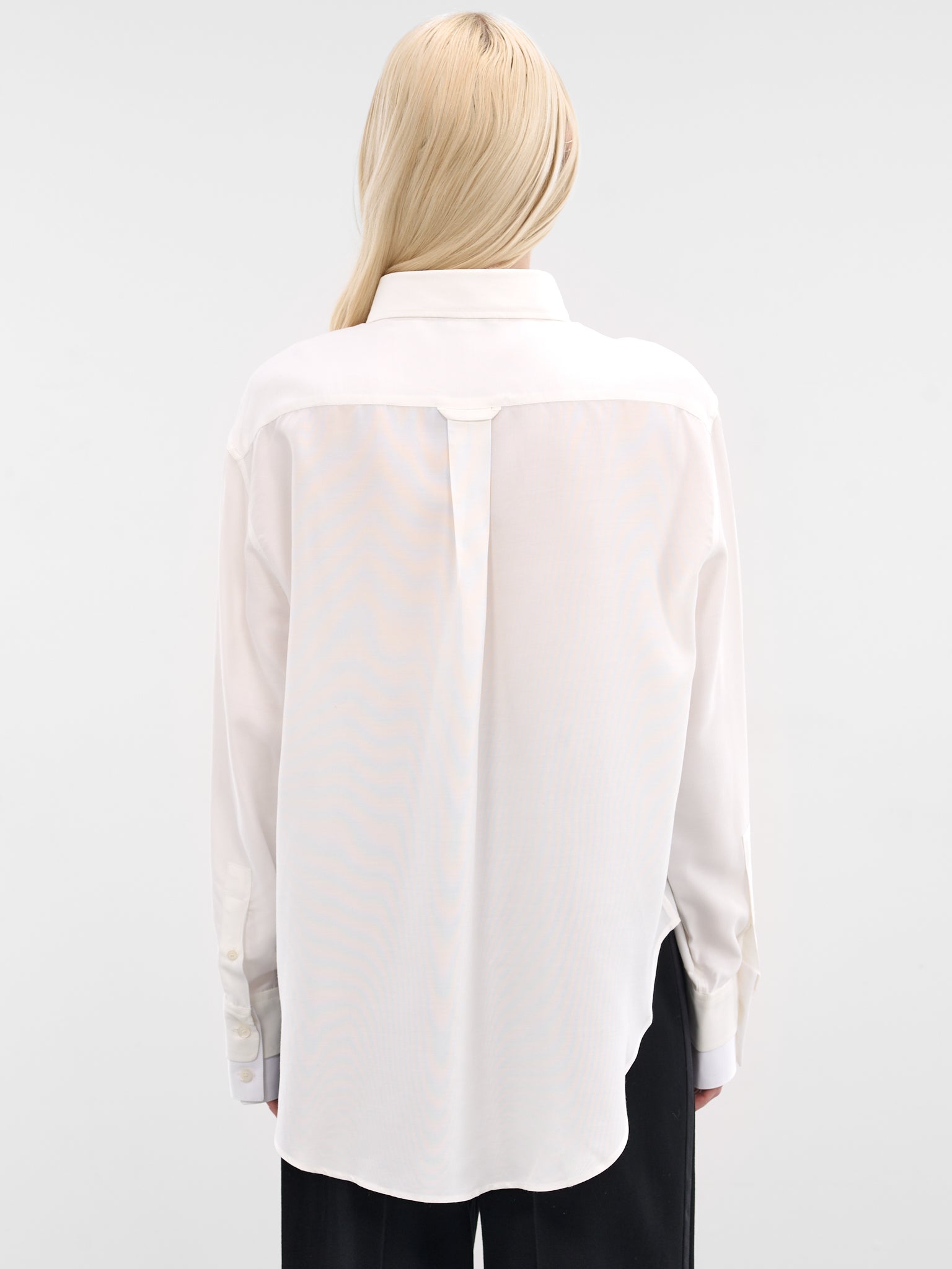 White Layered Button-Up Shirt (FN-WN-BLOU001275-WHITE)