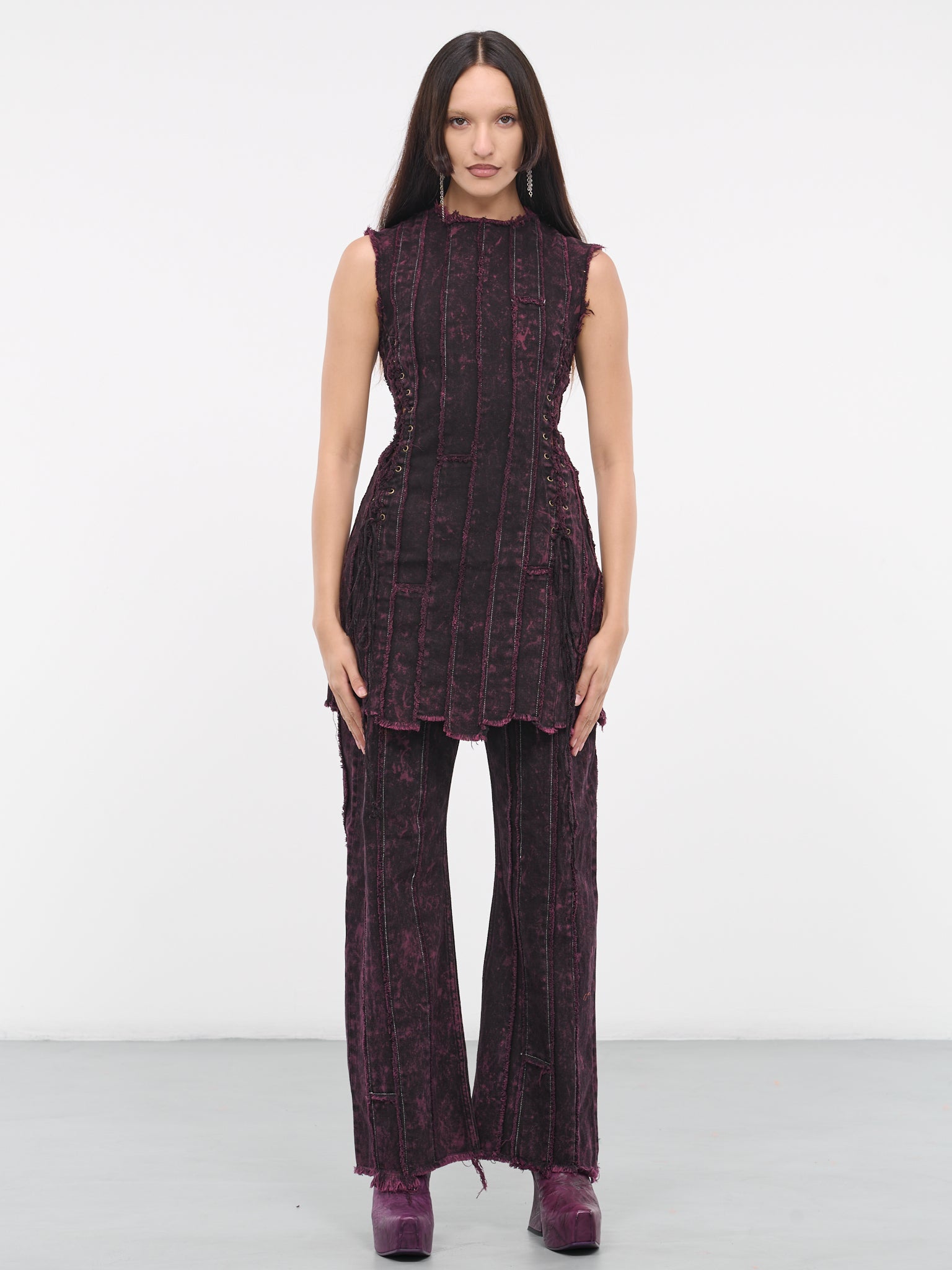 Denim Dress (FN-WN-DRES001079-BLACK-WINE-RE)