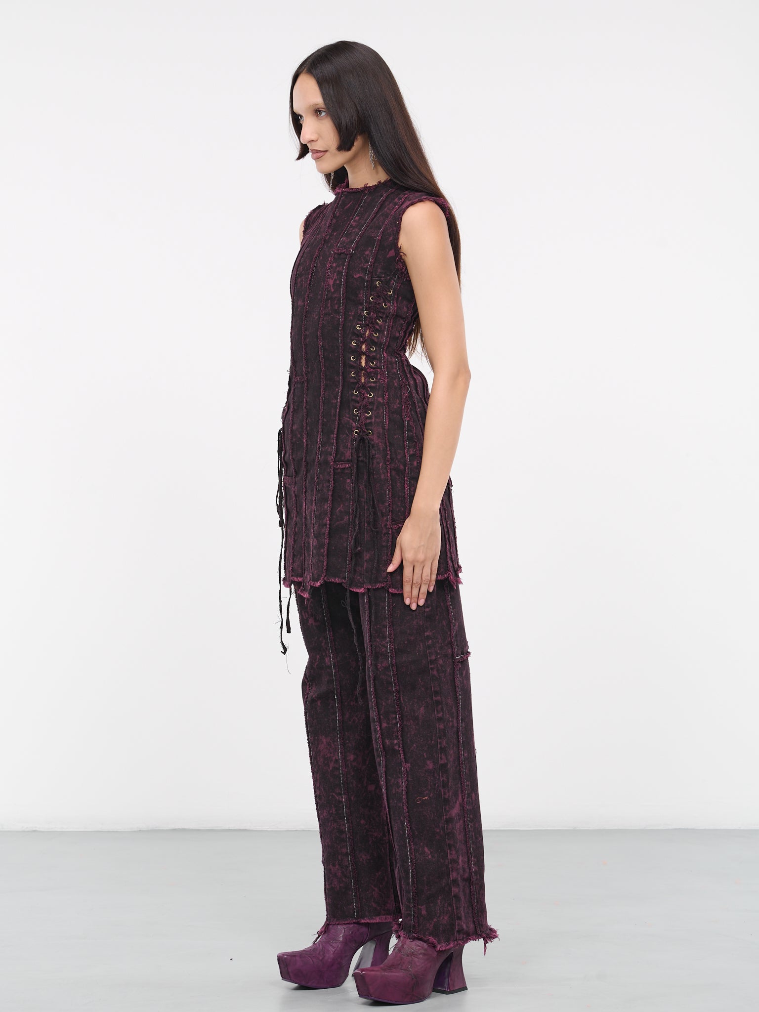 Denim Dress (FN-WN-DRES001079-BLACK-WINE-RE)