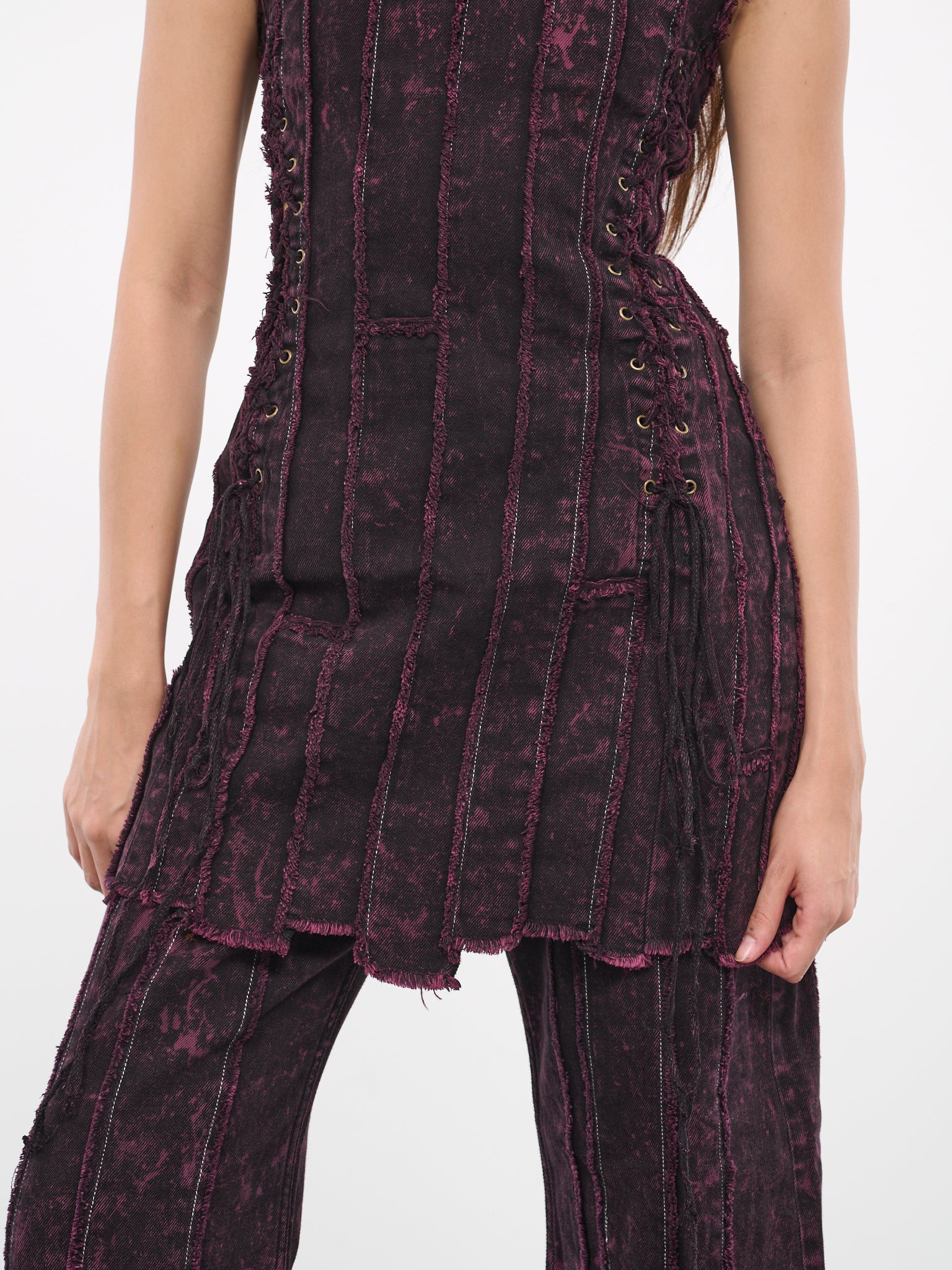 Denim Dress (FN-WN-DRES001079-BLACK-WINE-RE)