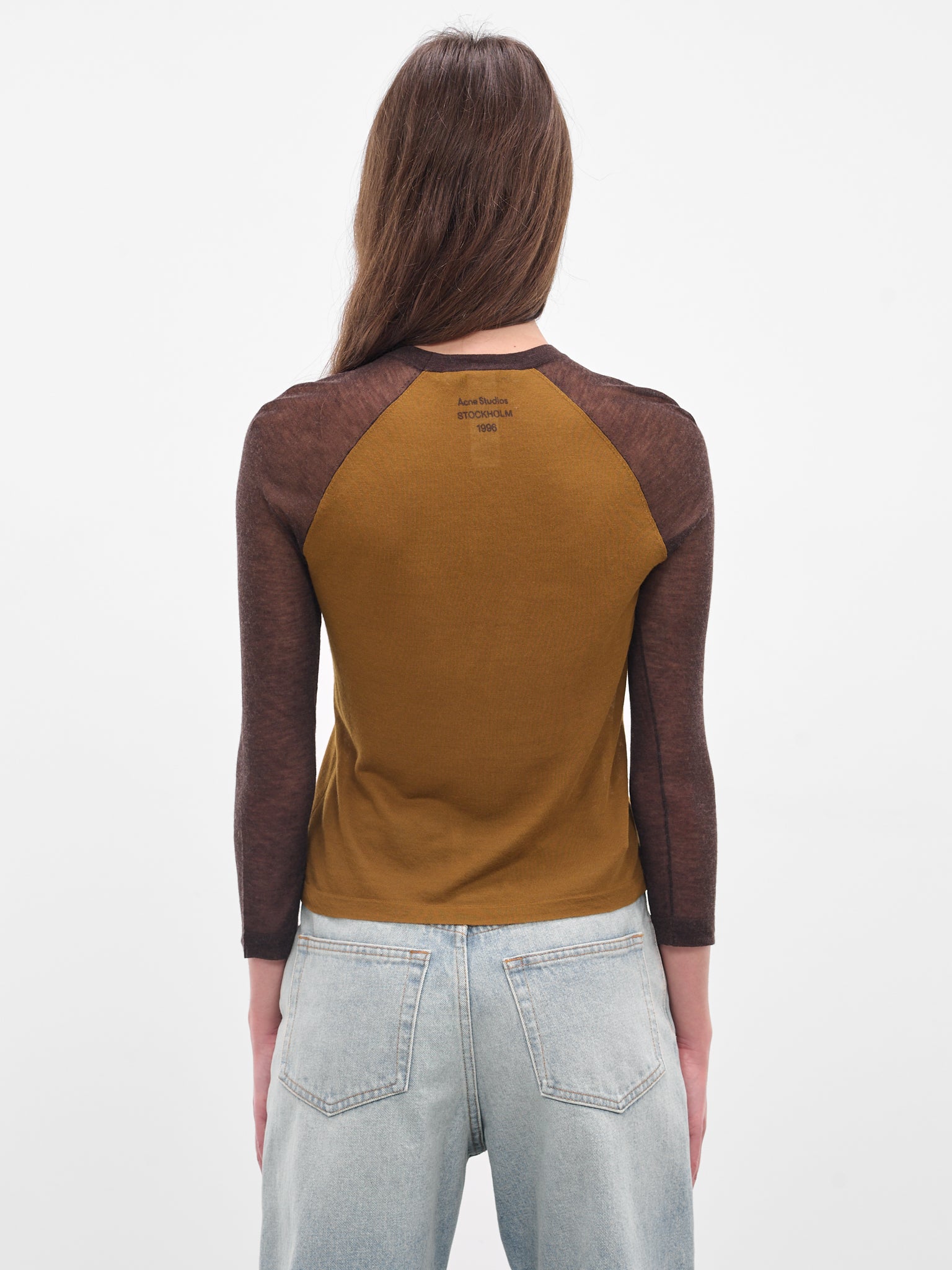 Brown Contrast Raglan Sleve Tee (FN-WN-KNIT000856-CAMEL-BROWN)