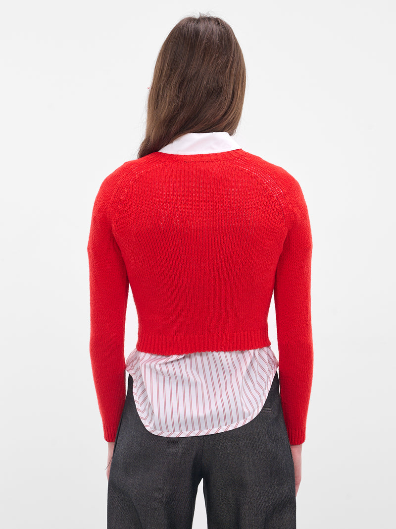 Red Cropped Knit Sweater (FN-WN-KNIT000857-BRIGHT-RED