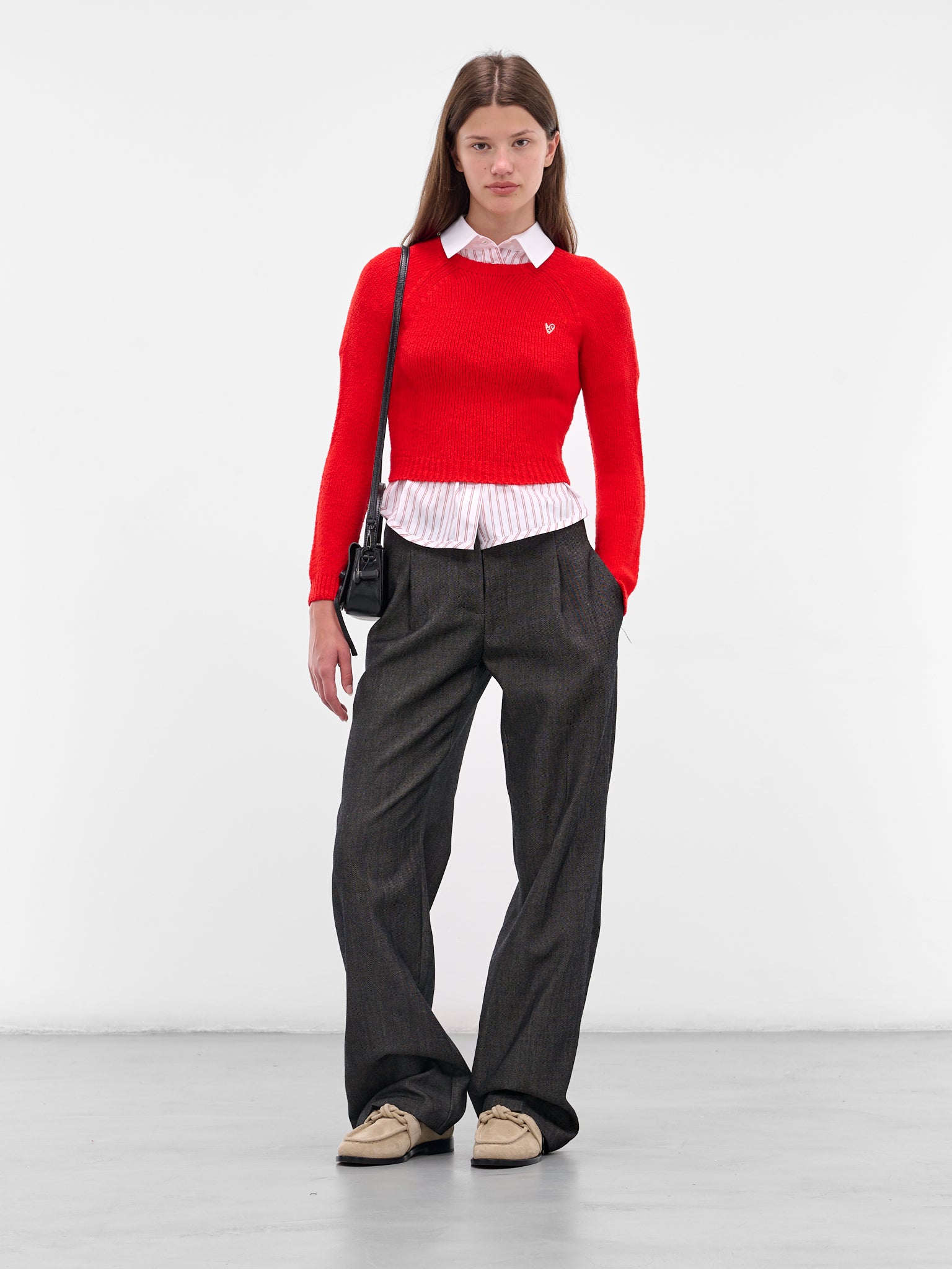 Red Cropped Knit Sweater (FN-WN-KNIT000857-BRIGHT-RED