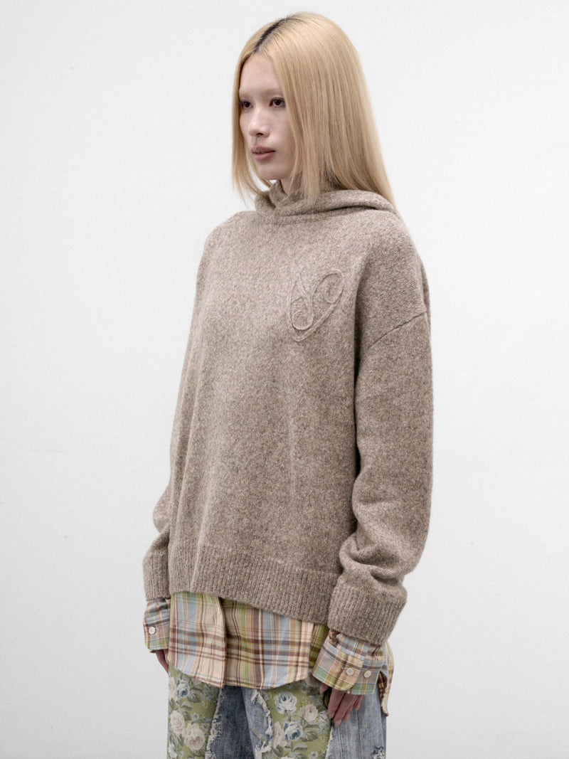 Taupe Yak-Alpaca Knit Hoodie (FN-WN-KNIT000891-MEDIUM-BEIGE)