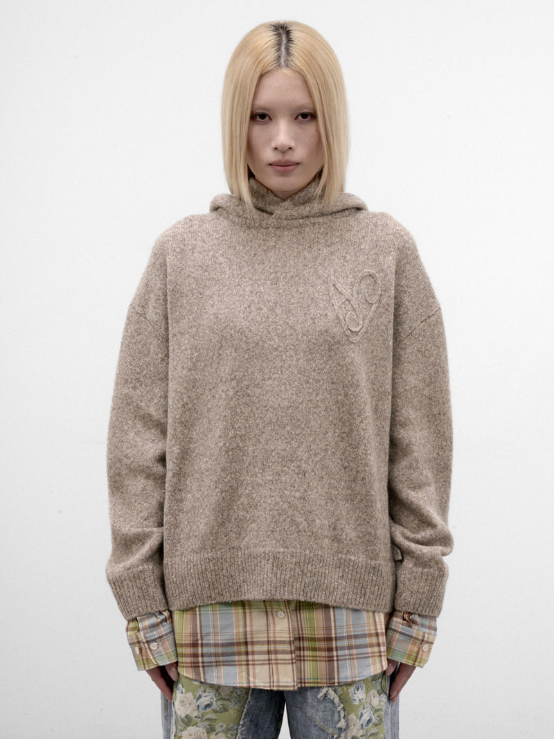 Taupe Yak-Alpaca Knit Hoodie (FN-WN-KNIT000891-MEDIUM-BEIGE)
