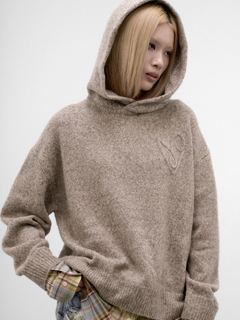 Taupe Yak-Alpaca Knit Hoodie (FN-WN-KNIT000891-MEDIUM-BEIGE)