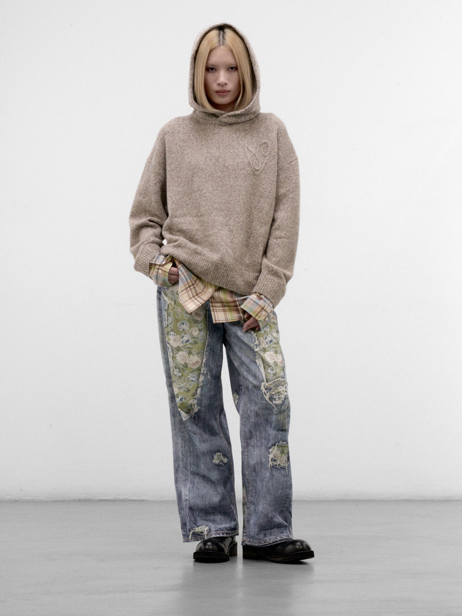 Taupe Yak-Alpaca Knit Hoodie (FN-WN-KNIT000891-MEDIUM-BEIGE)