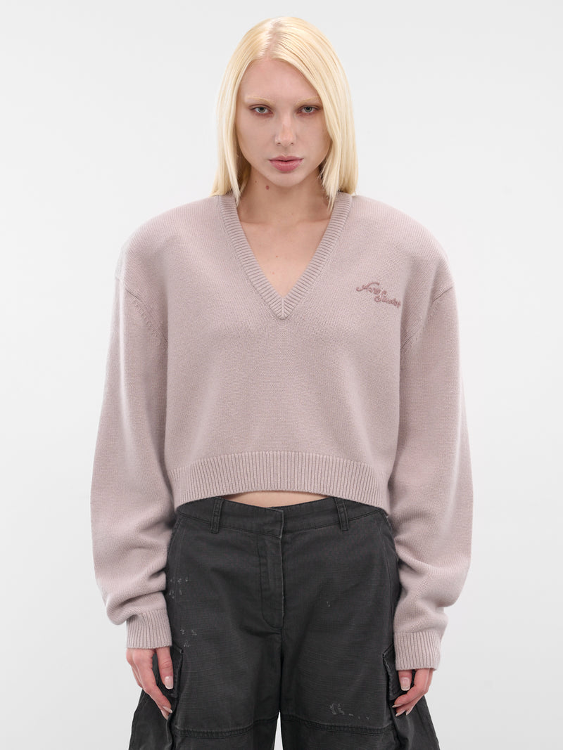 Beige Cropped Boxy Knit Sweater (FN-WN-KNIT000912-PALE-GREY)