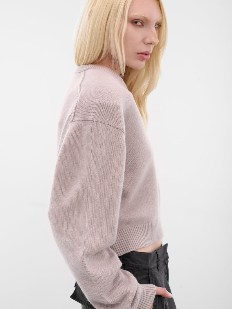 Beige Cropped Boxy Knit Sweater (FN-WN-KNIT000912-PALE-GREY)