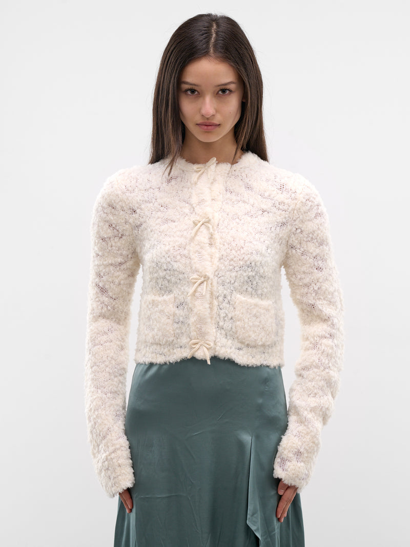 White Bow Wool Cardigan (FN-WN-KNIT000824-WHITE)