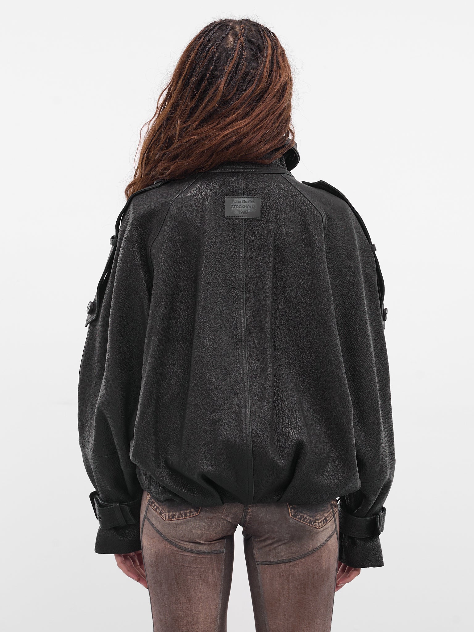 Black Lamb Leather Trench Jacket (FN-WN-LEAT000445-BLACK)