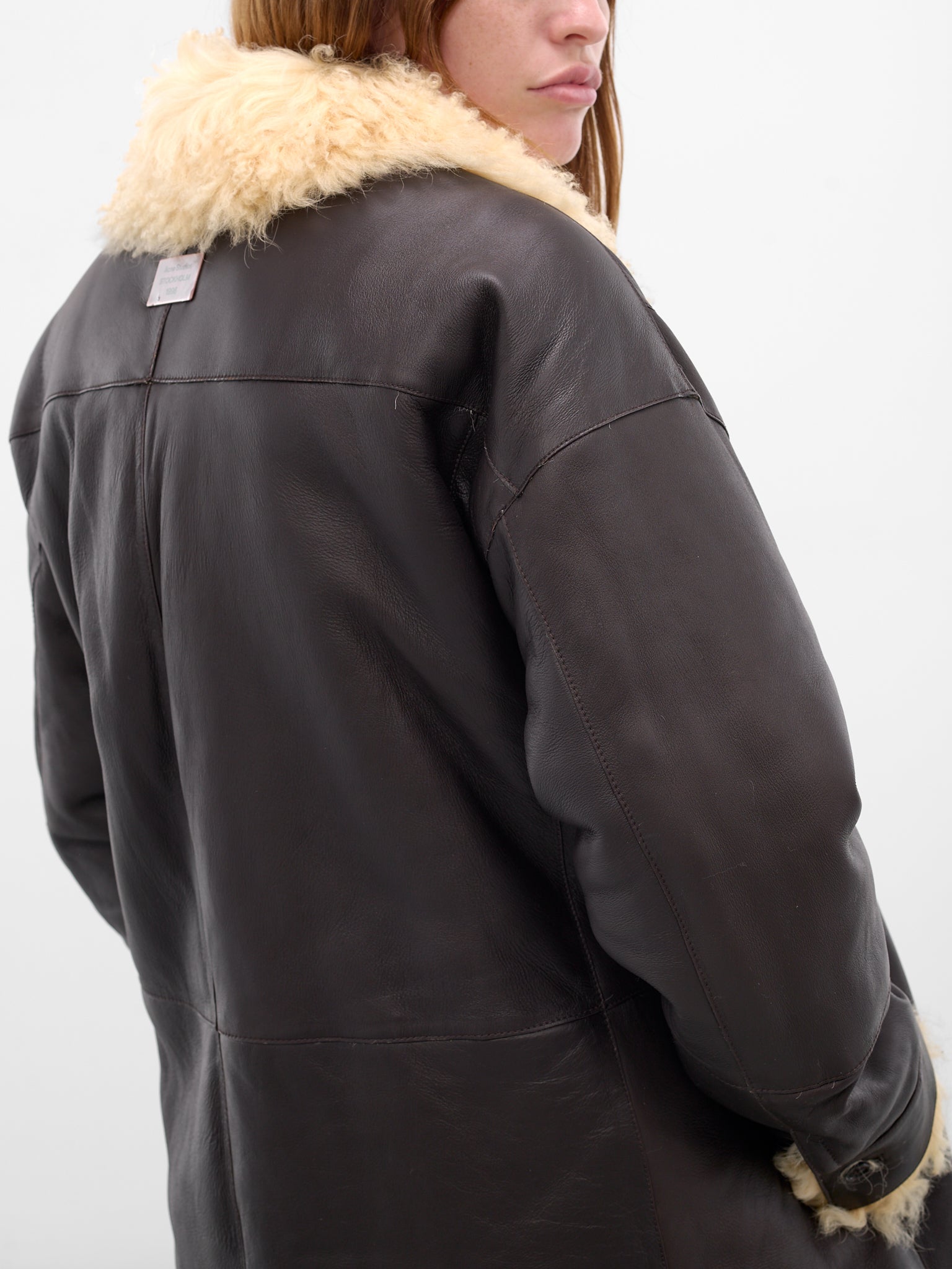 Brown Lamb Shearling Leather Jacket (FN-WN-LEAT000455-COFFEE-BROWN-)
