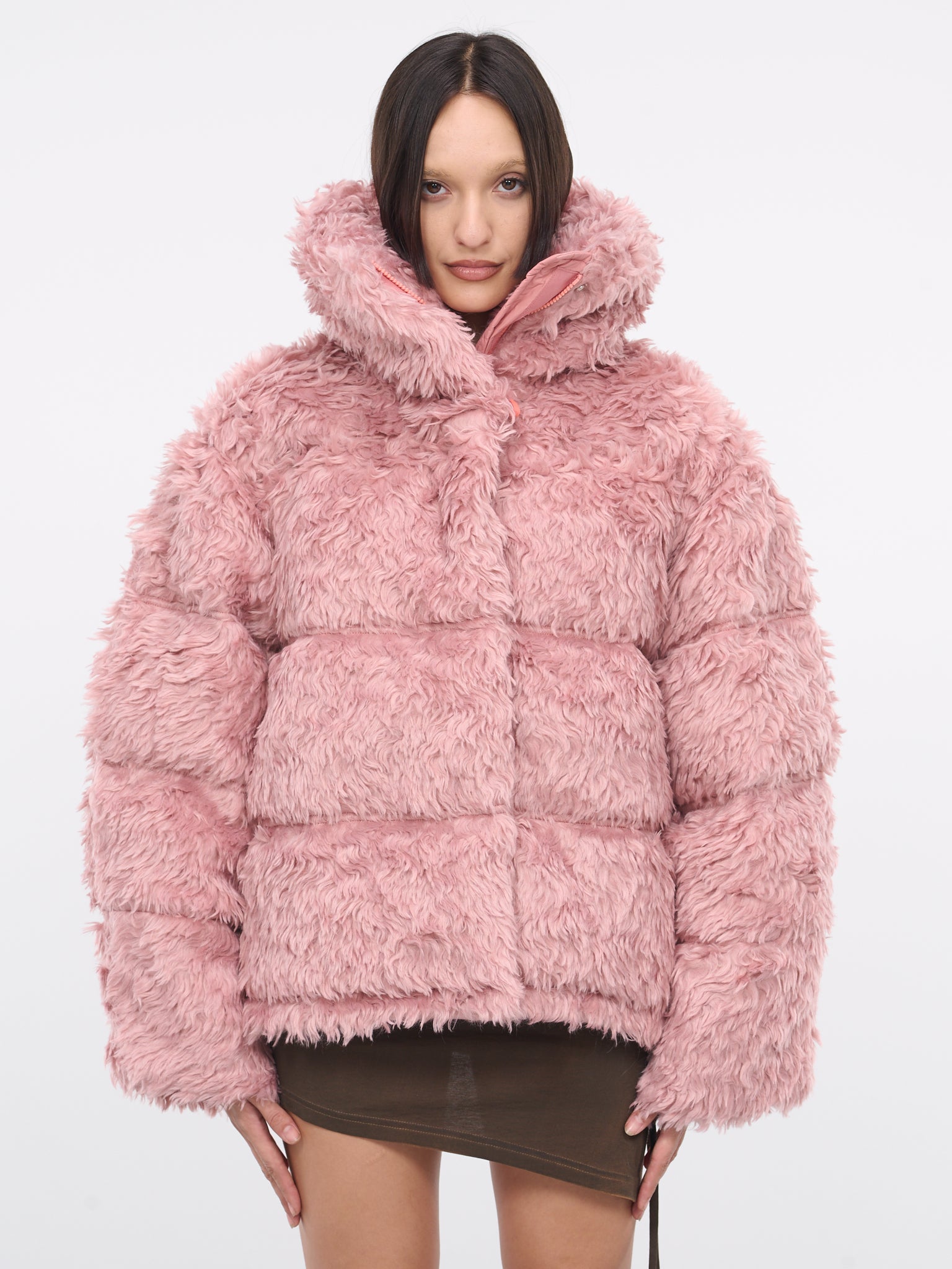 Furry Puffer Jacket (FN-WN-OUTW000849-BLOSSOM-PINK)