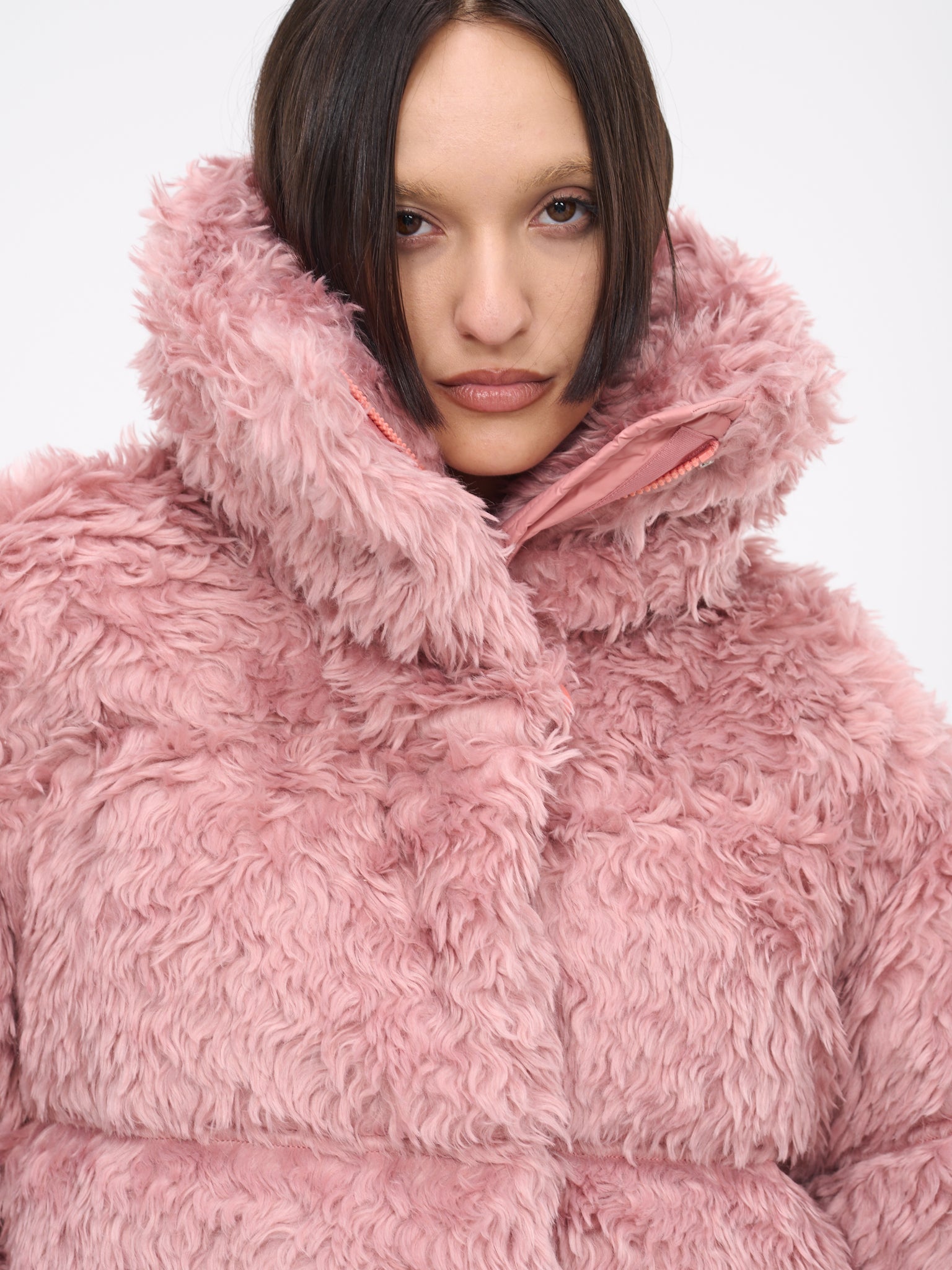 Furry Puffer Jacket (FN-WN-OUTW000849-BLOSSOM-PINK)