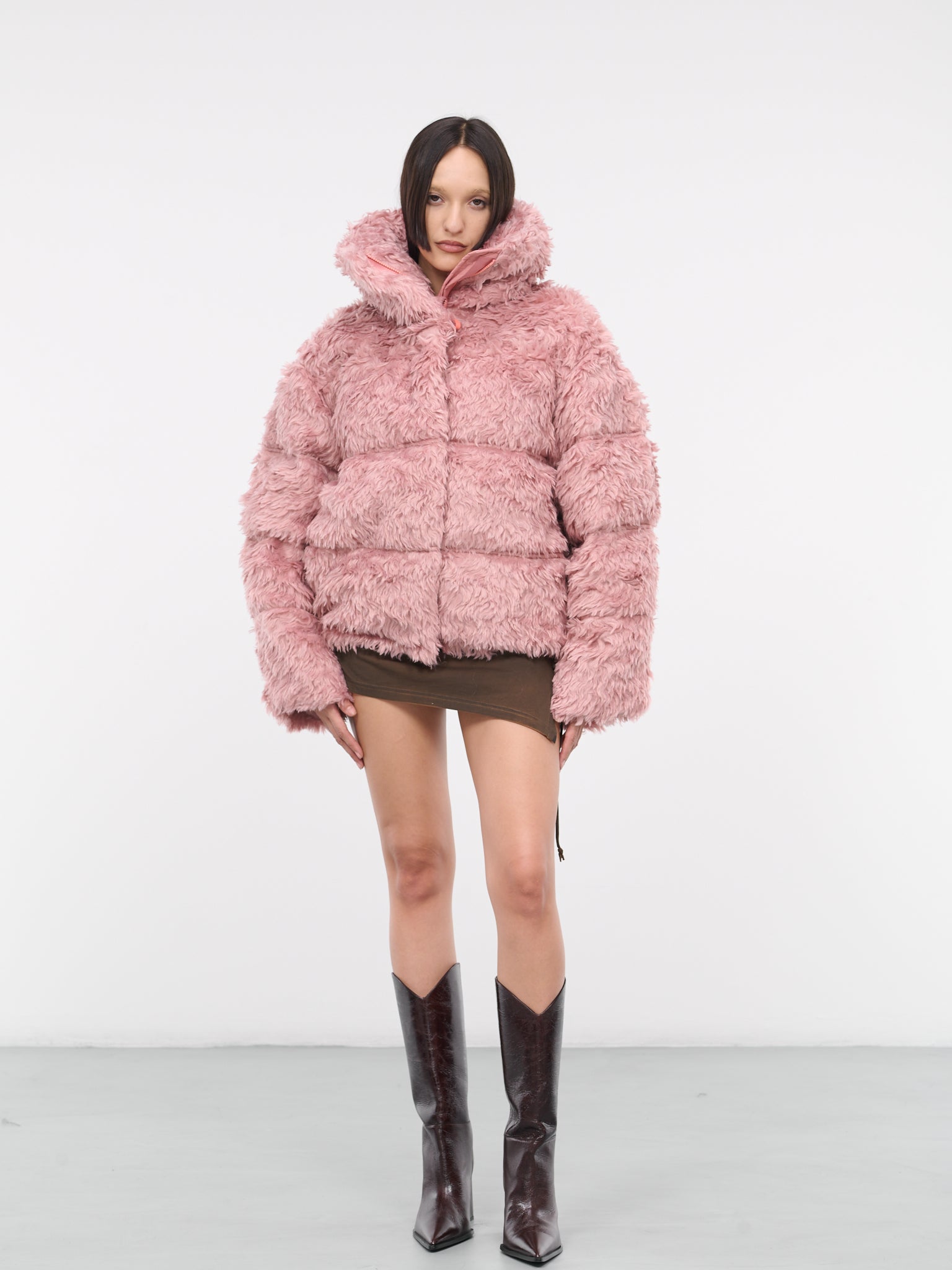 Furry Puffer Jacket (FN-WN-OUTW000849-BLOSSOM-PINK)
