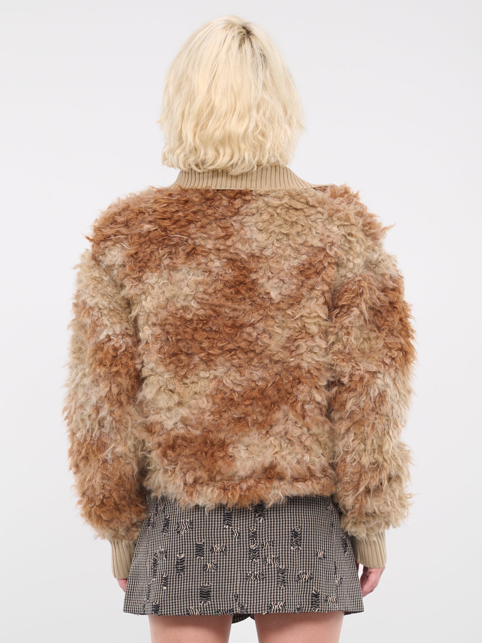 Furry Jacket (FN-WN-OUTW000873-BROWN-BEIGE)