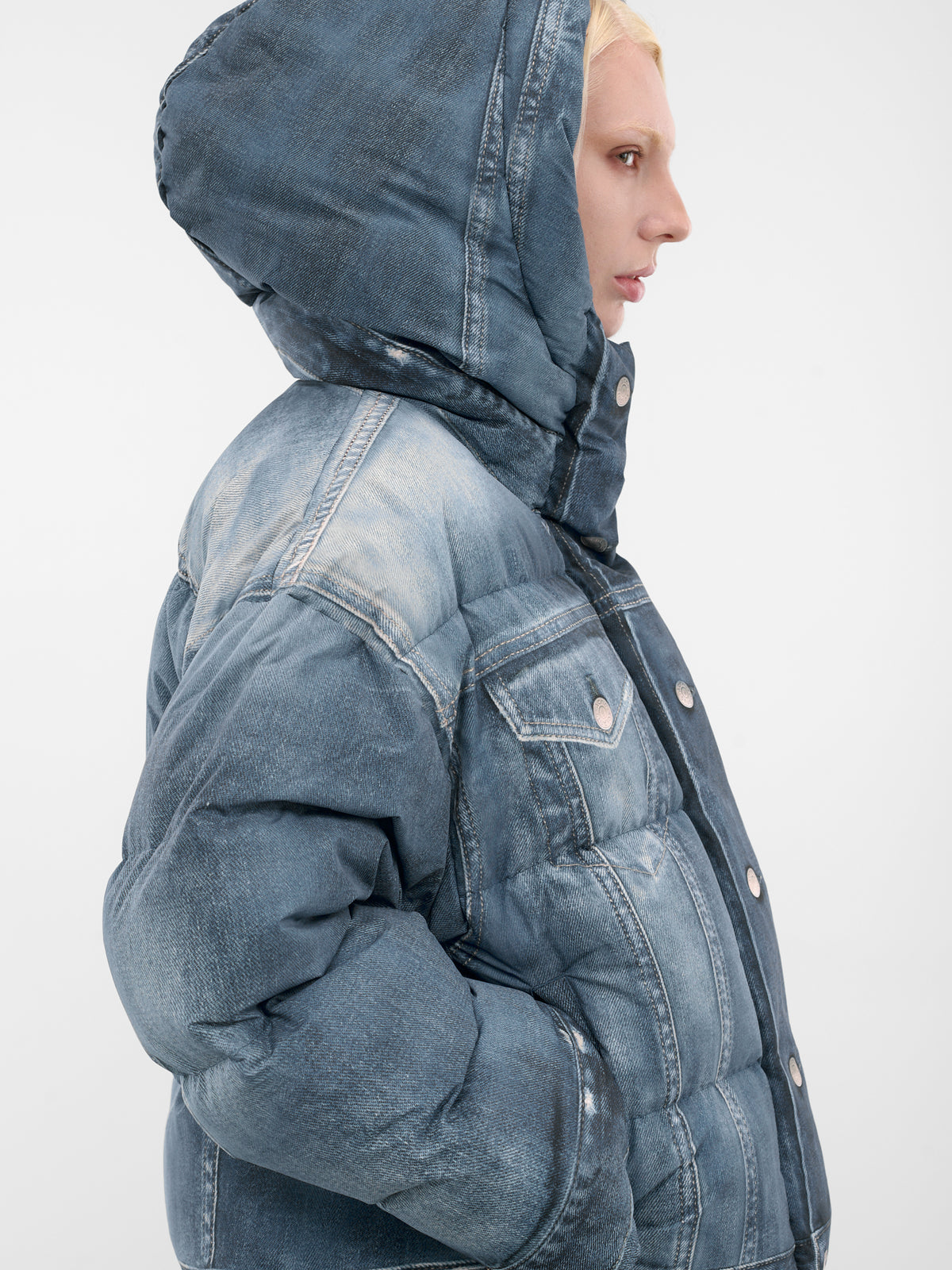 Trompe L'oeil Denim Puffer Jacket (FN-WN-OUTW001061-DENIM-BLUE)