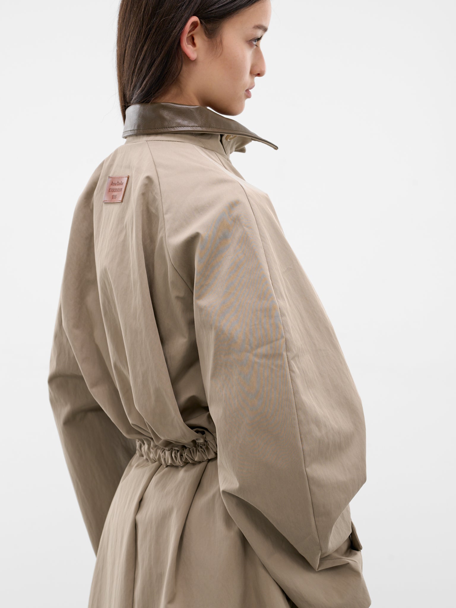 Khaki Cotton-Nylon Trench Coat (FN-WN-OUTW001150-KHAKI-GREY)