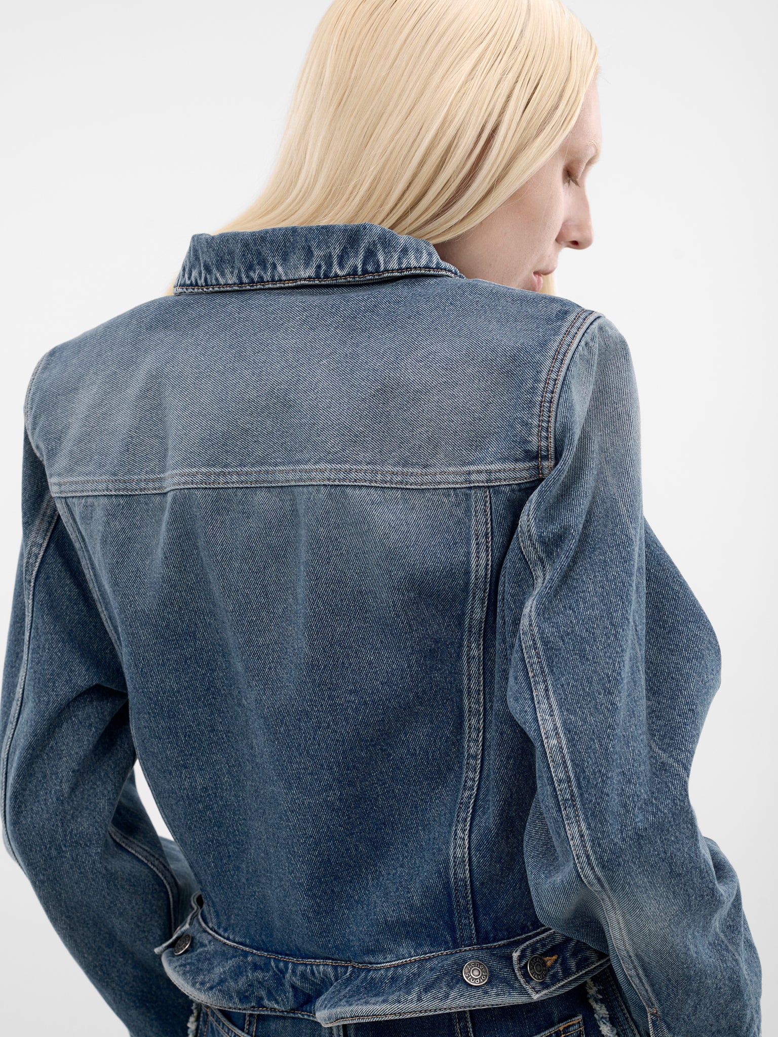 Blue Denim Wavy Jacket (FN-WN-OUTW001171-MID-BLUE)