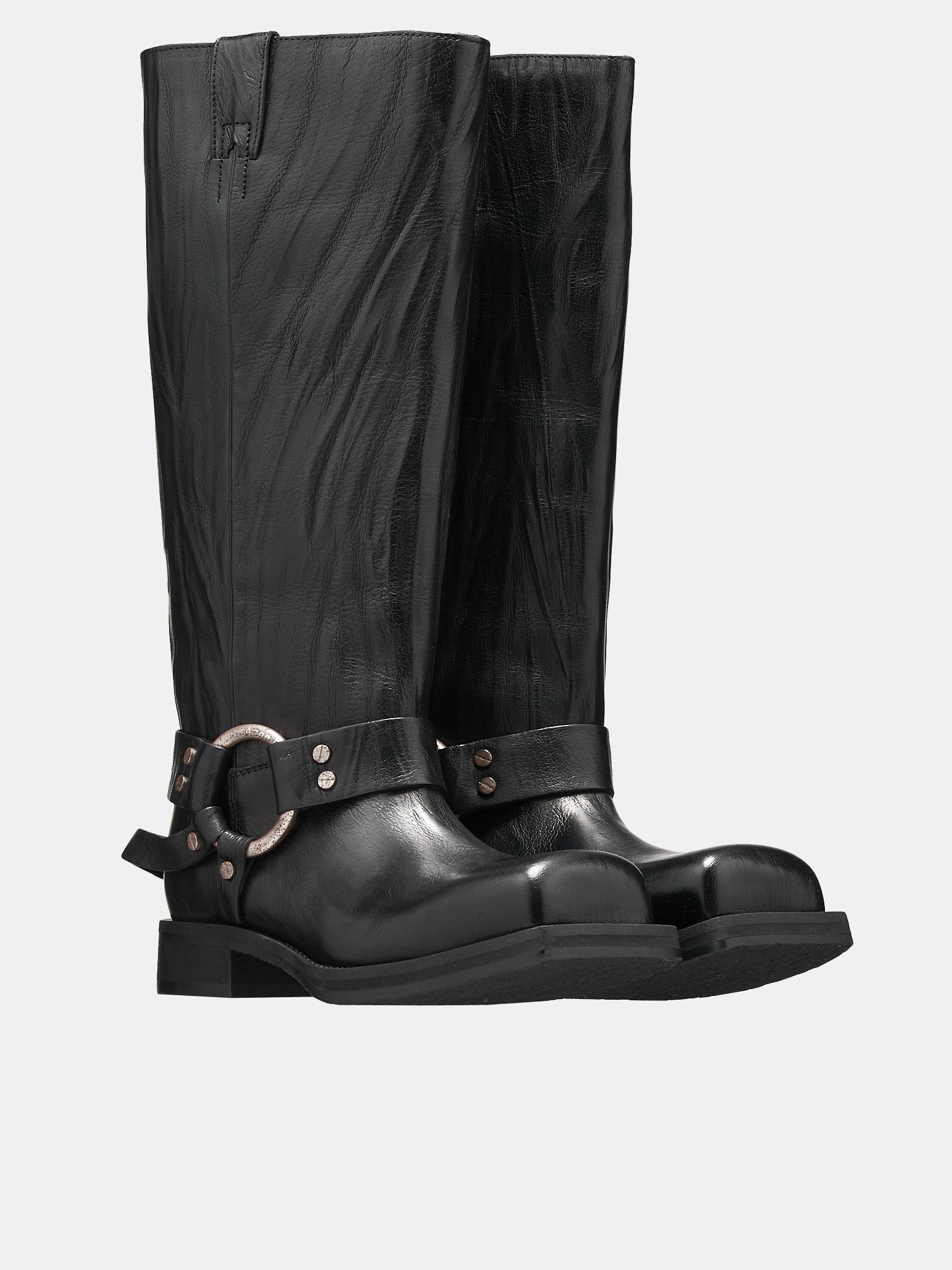 Leather Buckle Boots (FN-WN-SHOE000790-ANTHRACITE-GR)