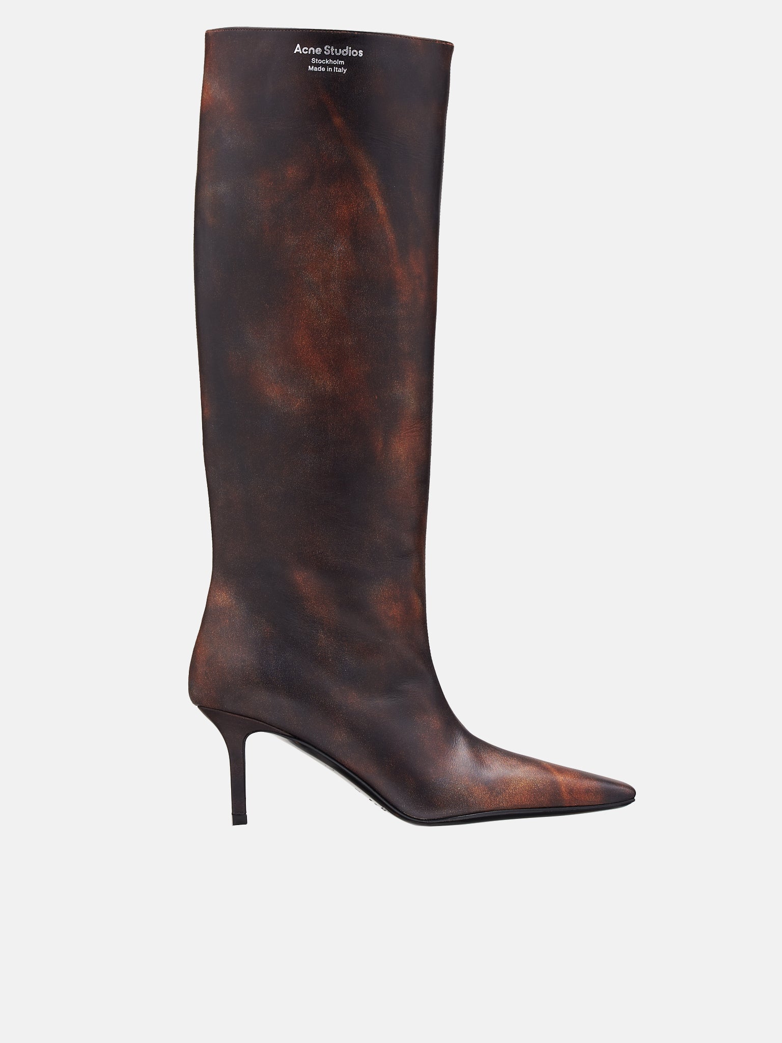 Painted Leather Boots (FN-WN-SHOE000807-MULTI-BROWN)