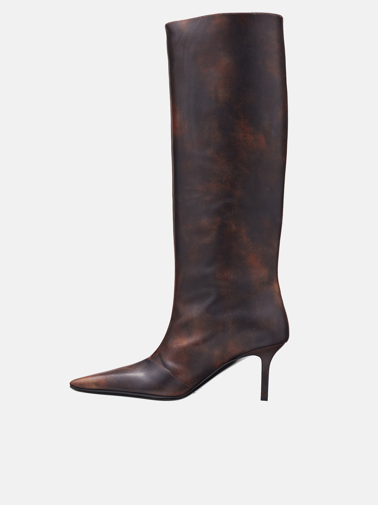 Painted Leather Boots (FN-WN-SHOE000807-MULTI-BROWN)
